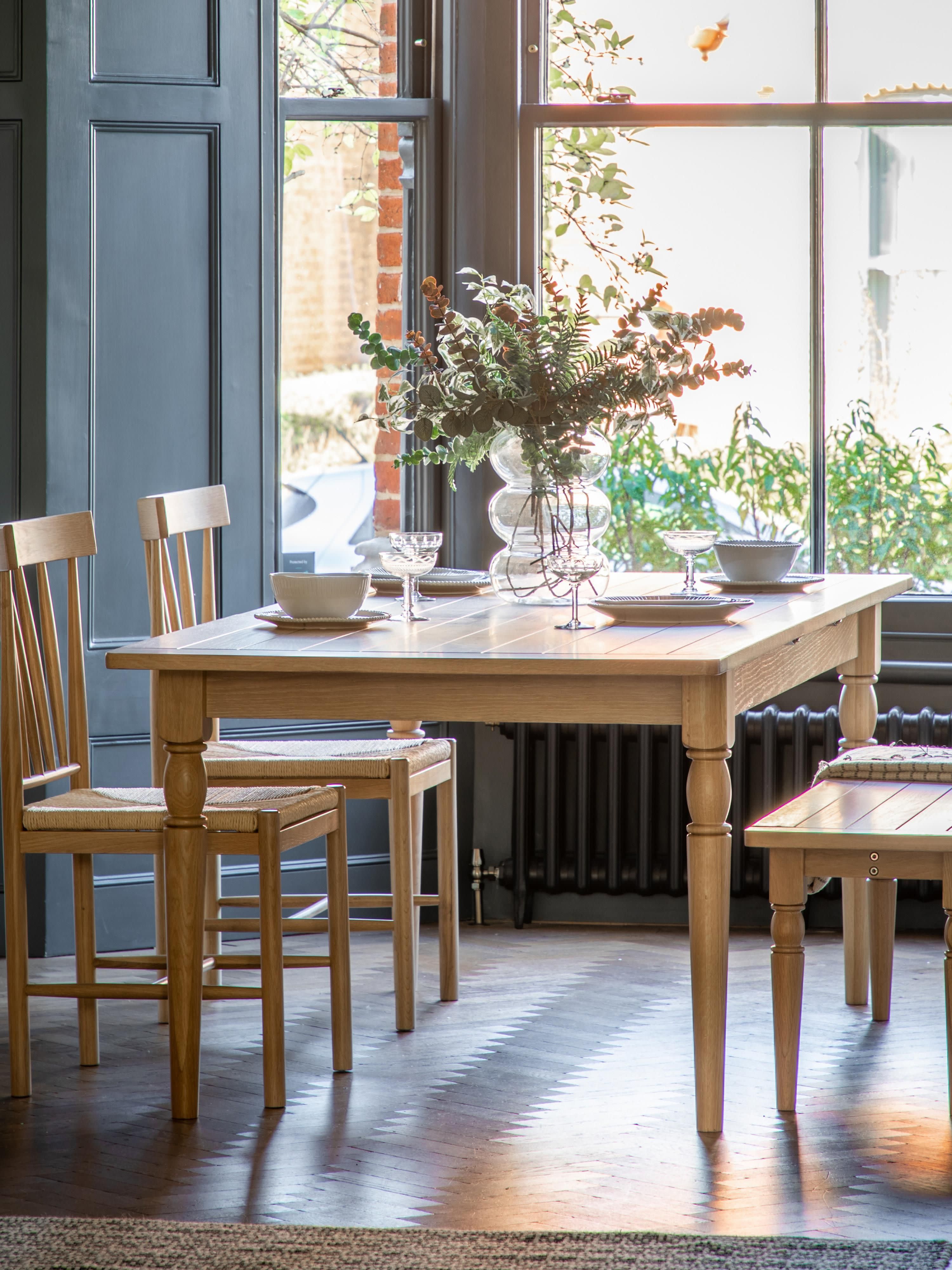 Eton Handmade Wooden Dining Table, 180 - 230 X 95 cm