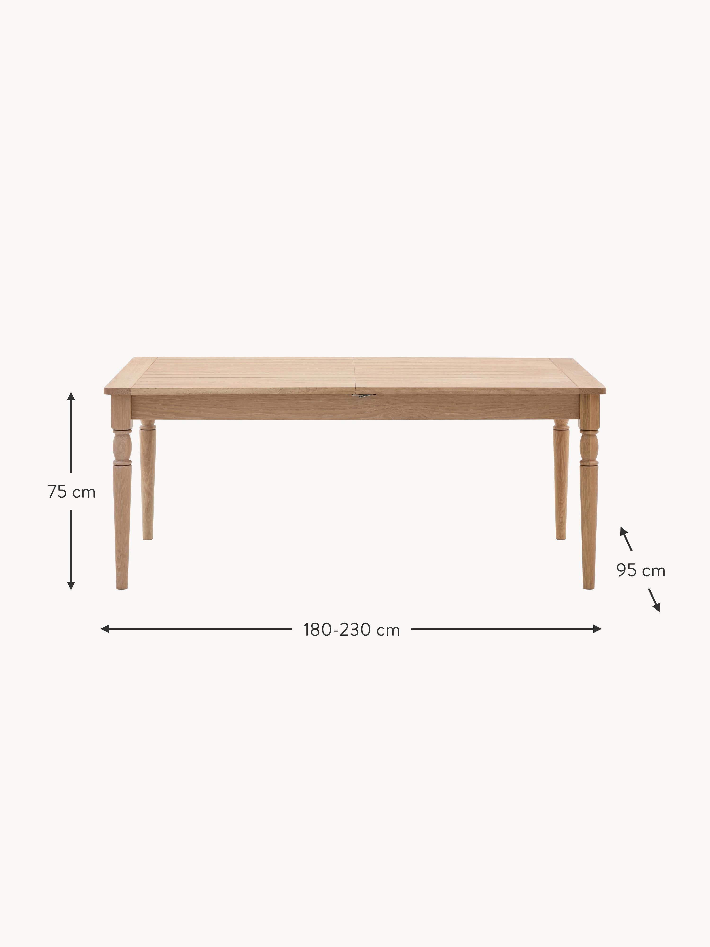 Eton Handmade Wooden Dining Table, 180 - 230 X 95 cm