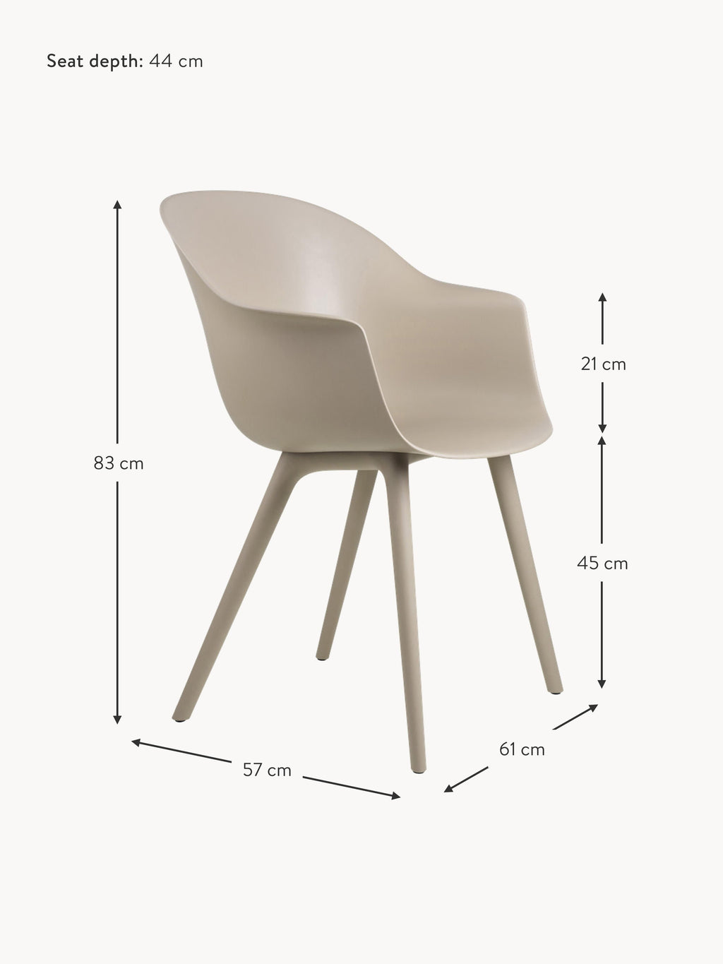 Bat Garden Dining Chair with Armrests
