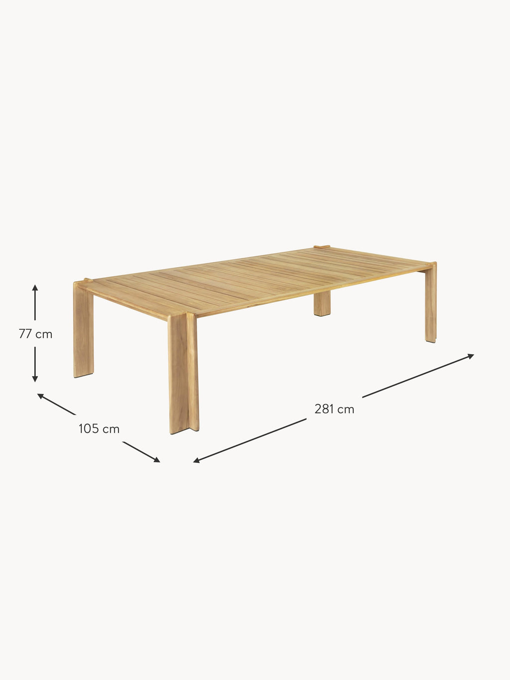 Atmosfera Teak Wood Garden Table, Various Sizes