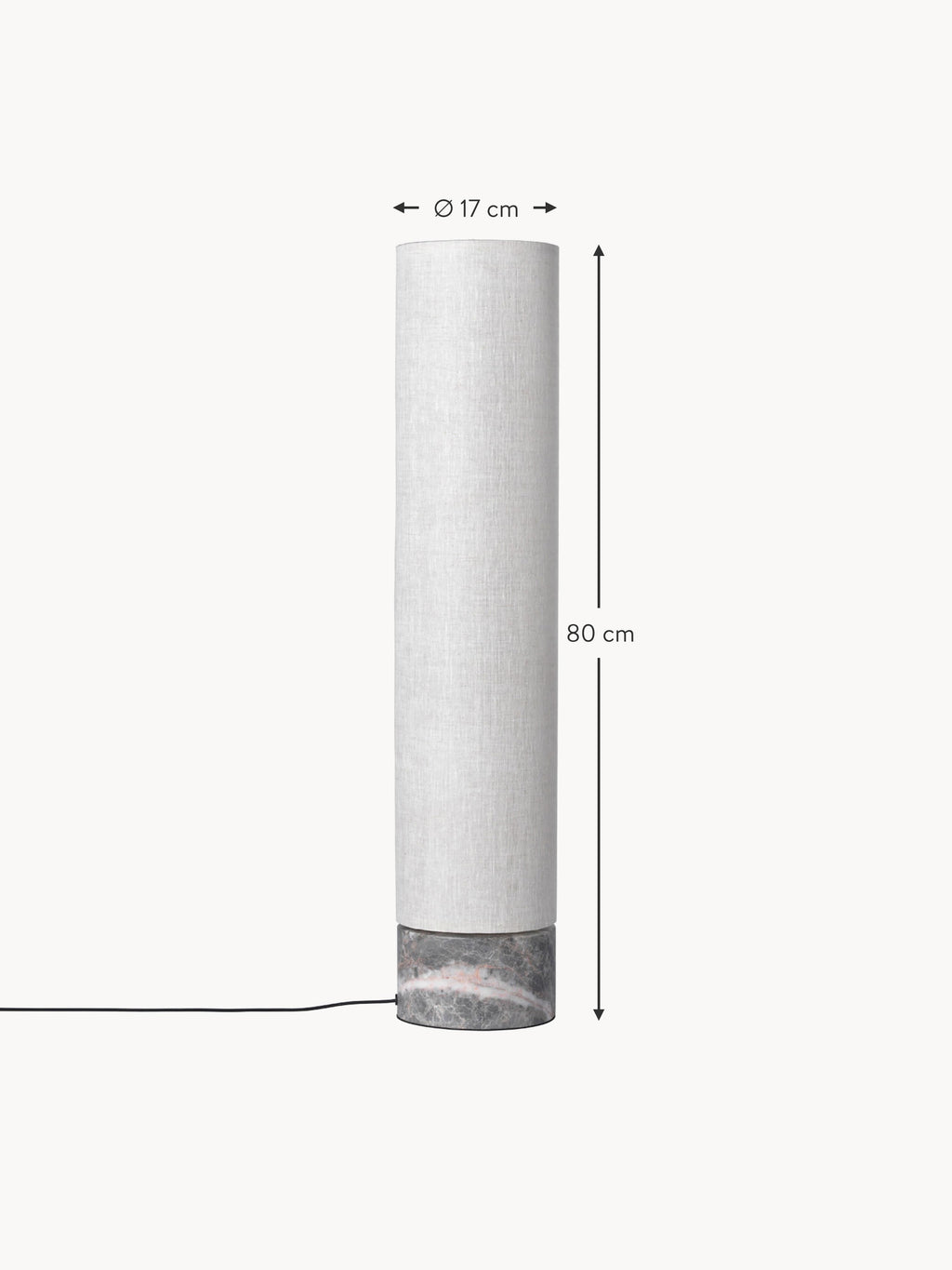 Unbound Dimmable LED Floor Lamp with Marble Base, Various Sizes