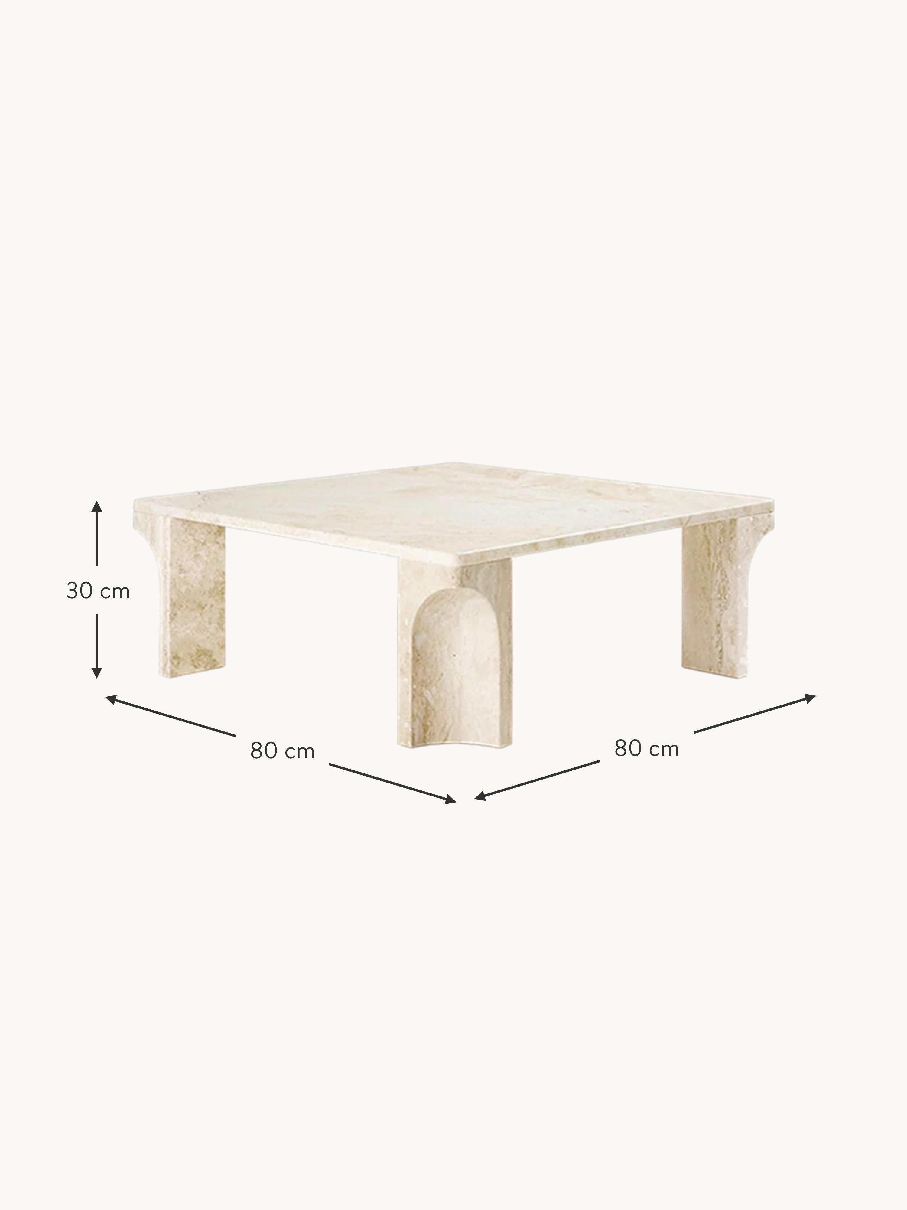 Doric Travertine Coffee Table, W 80 cm
