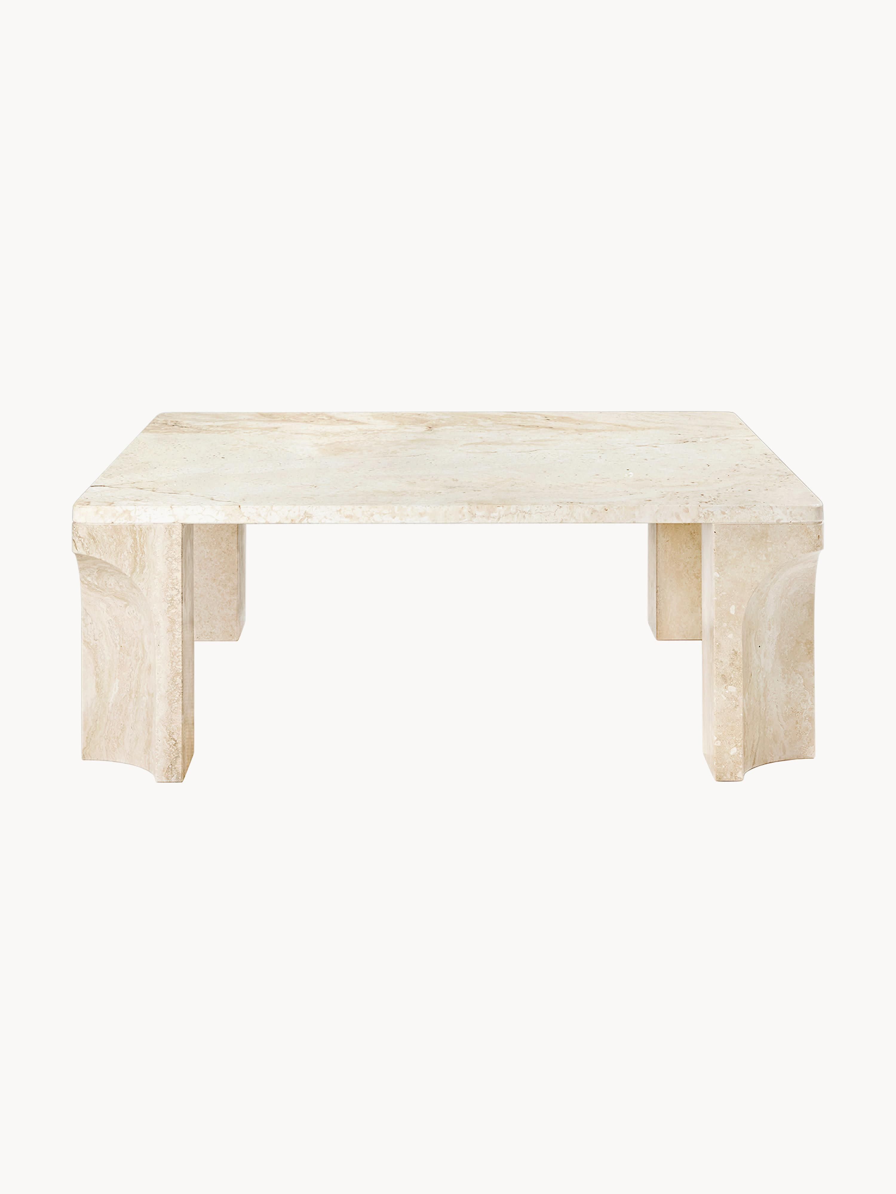 Doric Travertine Coffee Table, W 80 cm