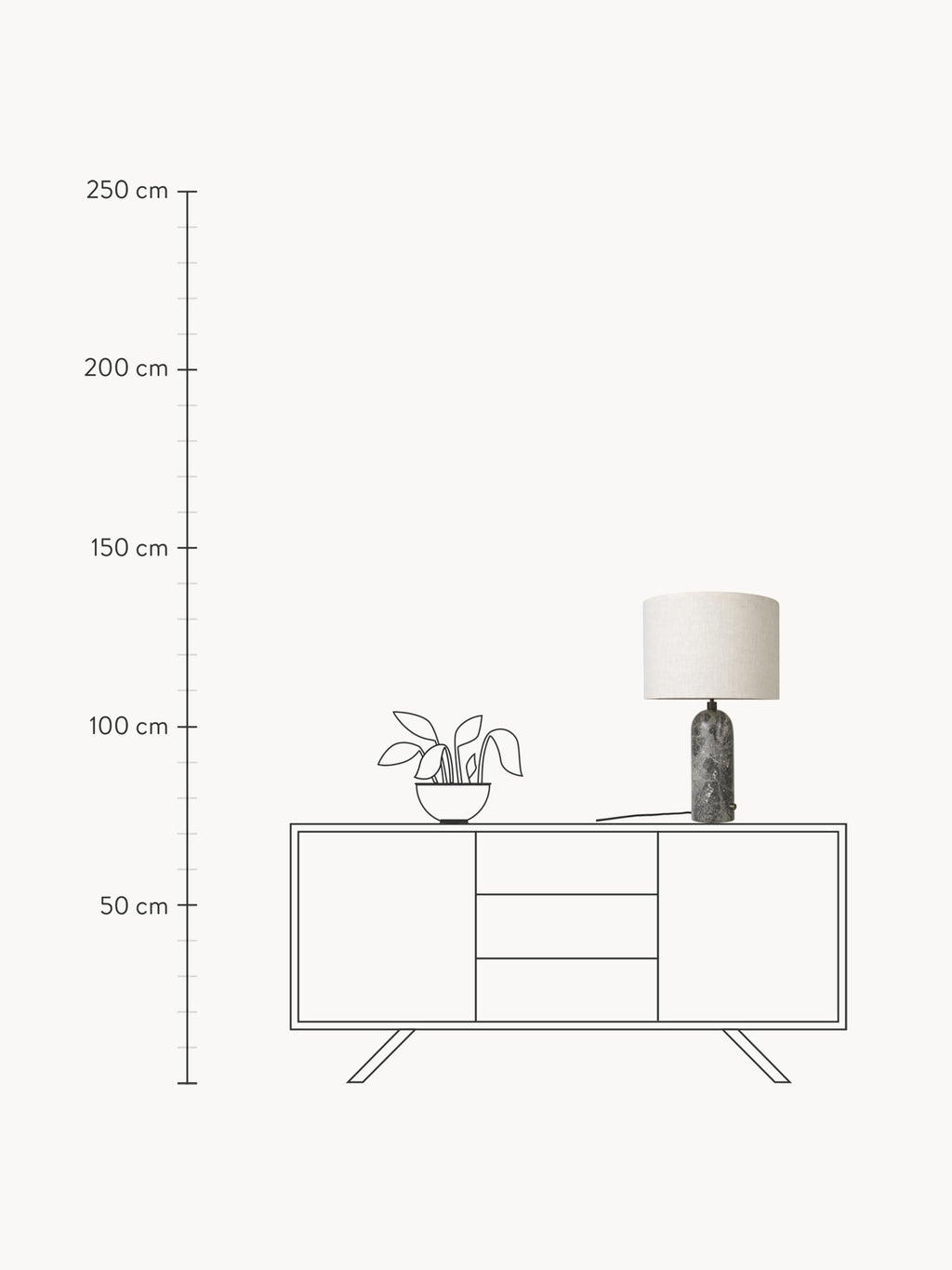 Gravity Large Dimmable Table Lamp with Marble Base