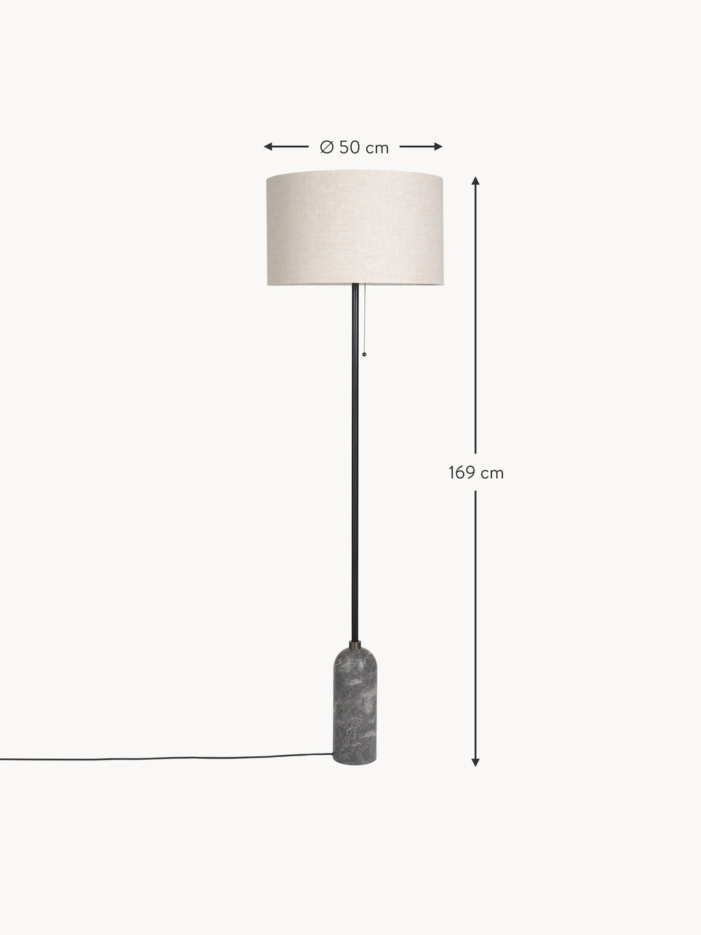 Gravity Dimmable Floor Lamp with Marble Base