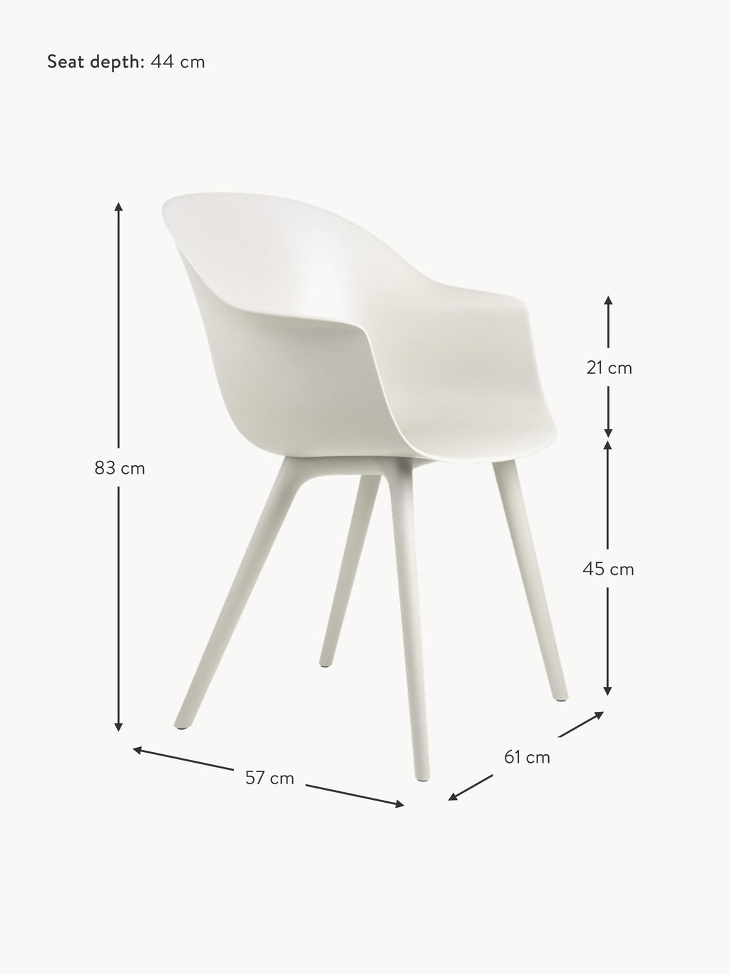 Bat Garden Dining Chair with Armrests