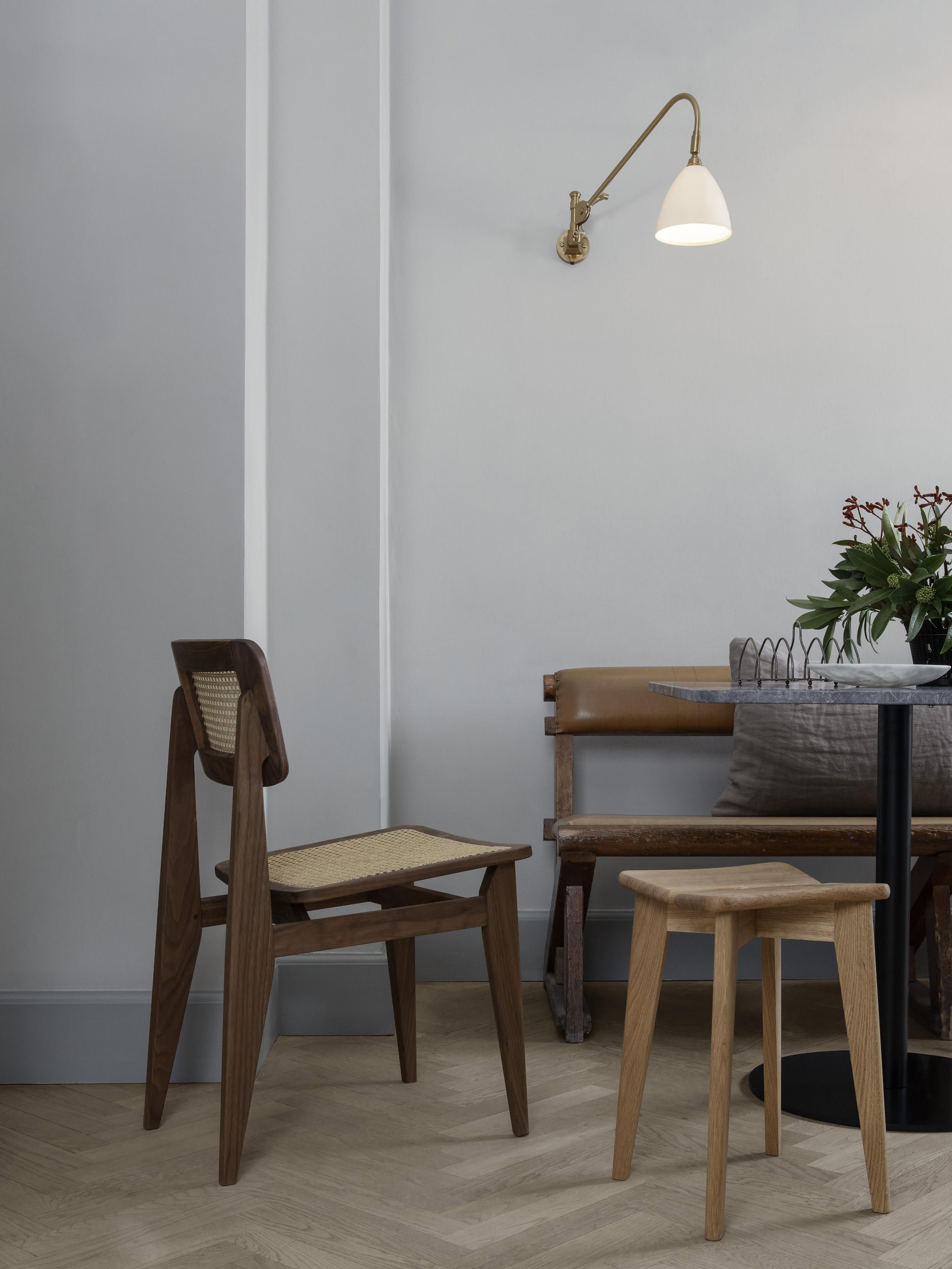 C-Chair Walnut Wood Dining Chair with Viennese Wickerwork
