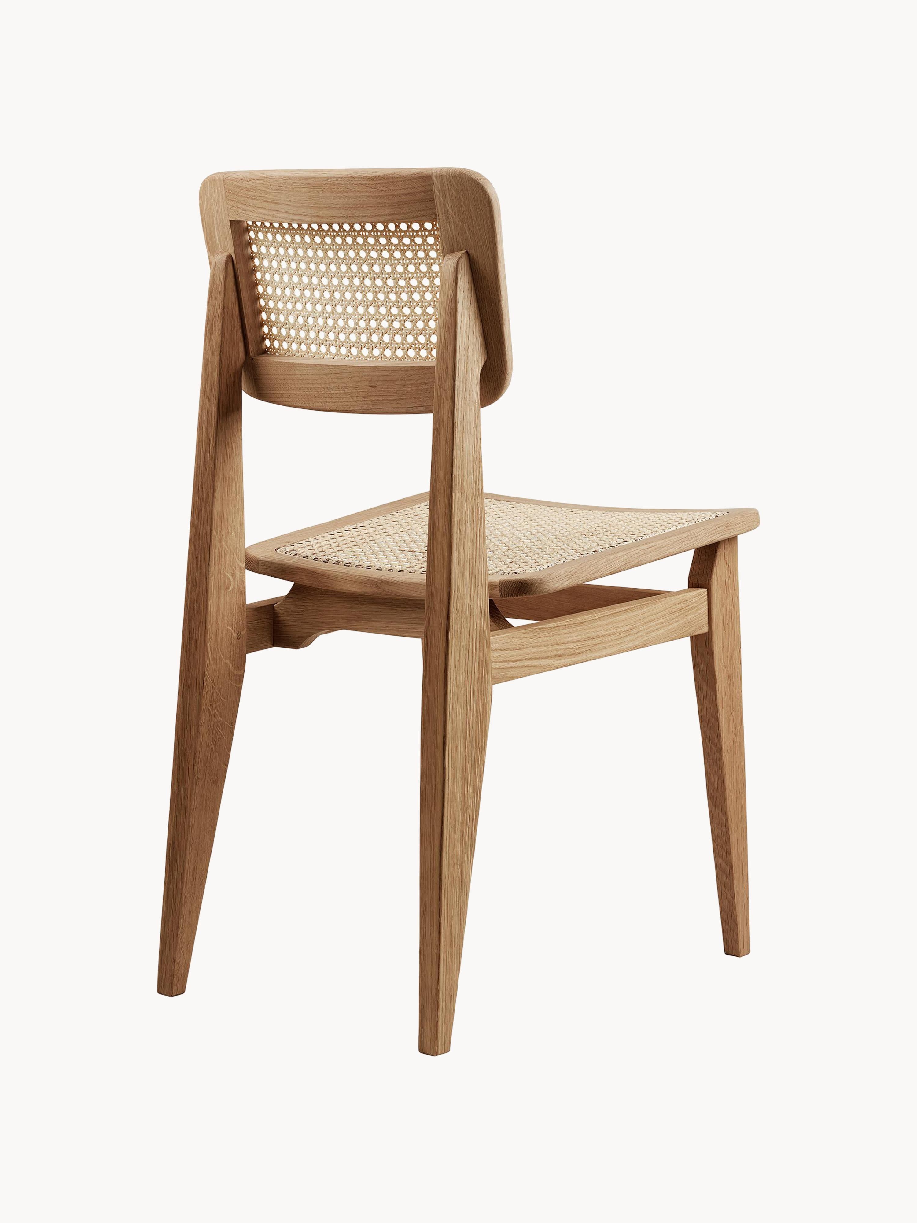 C-Chair Oak Wood Dining Chair with Viennese Wickerwork