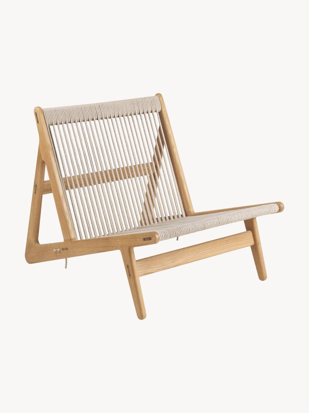 Initial Handmade Oak Wood Lounge Chair MR01 with Seat Cushion