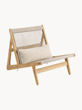 Gallery image 1 - Handmade Oak Wood Lounge Chair MR01 Initial with Seat Cushion