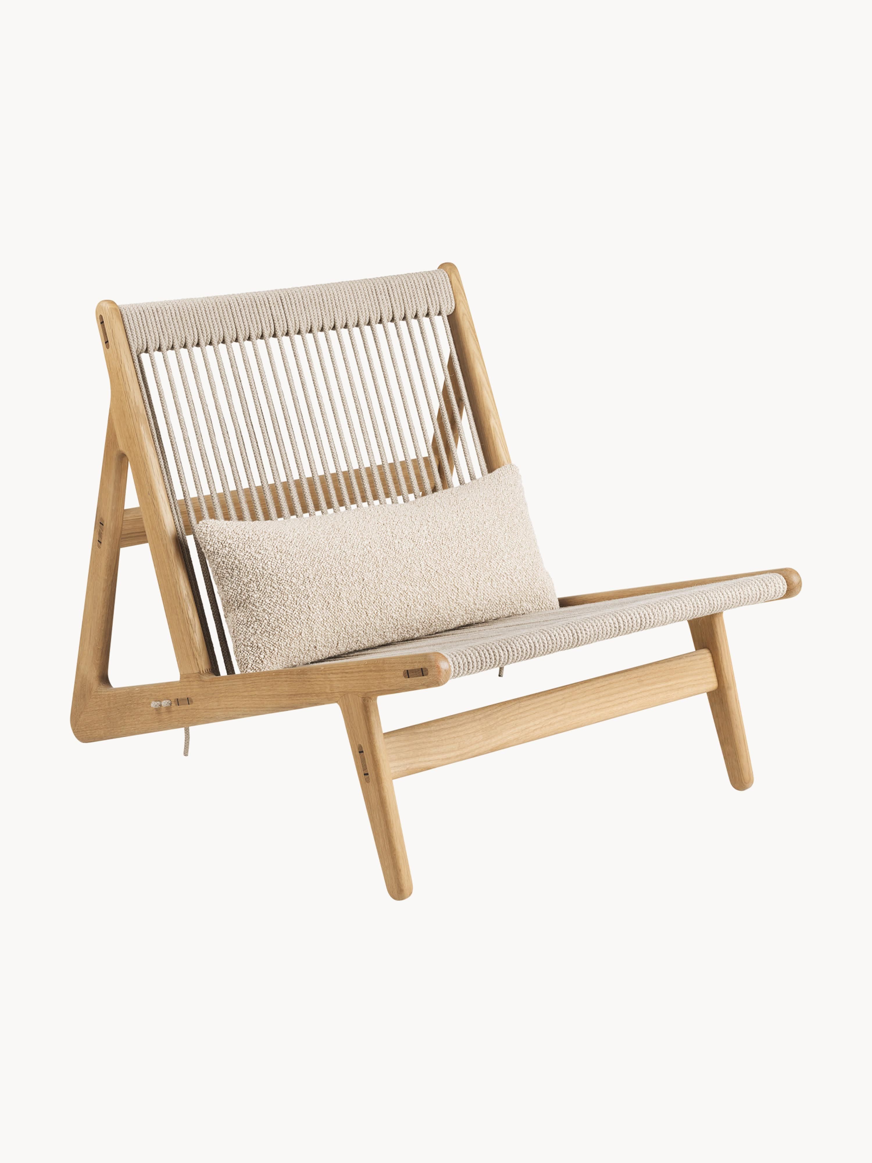 Gallery image 1 - Handmade Oak Wood Lounge Chair MR01 Initial with Seat Cushion