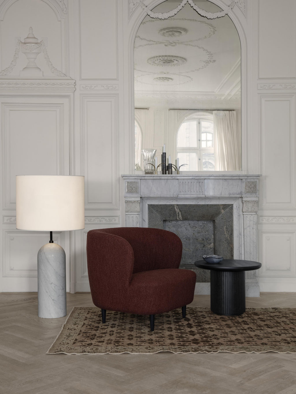 Gravity Dimmable Floor Lamp with Marble Base, H 120 cm