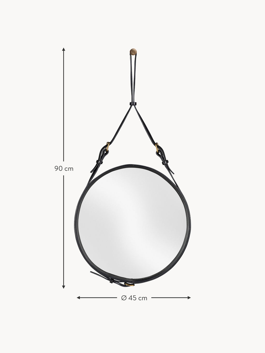 Adnet Round Wall Mirror, in various sizes