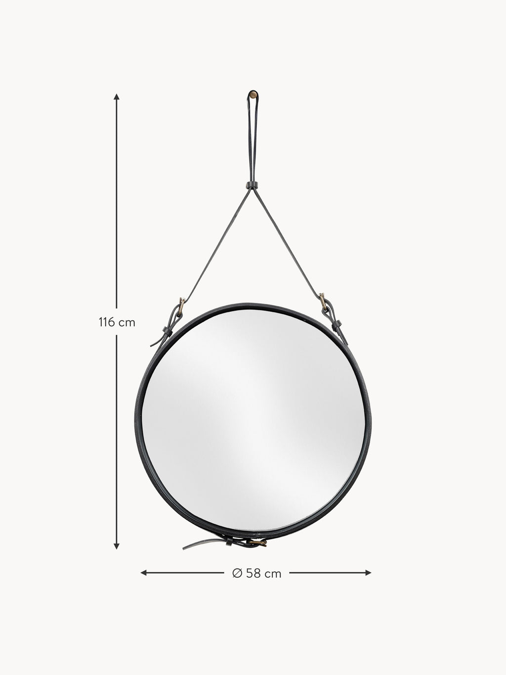 Adnet Round Wall Mirror, in various sizes