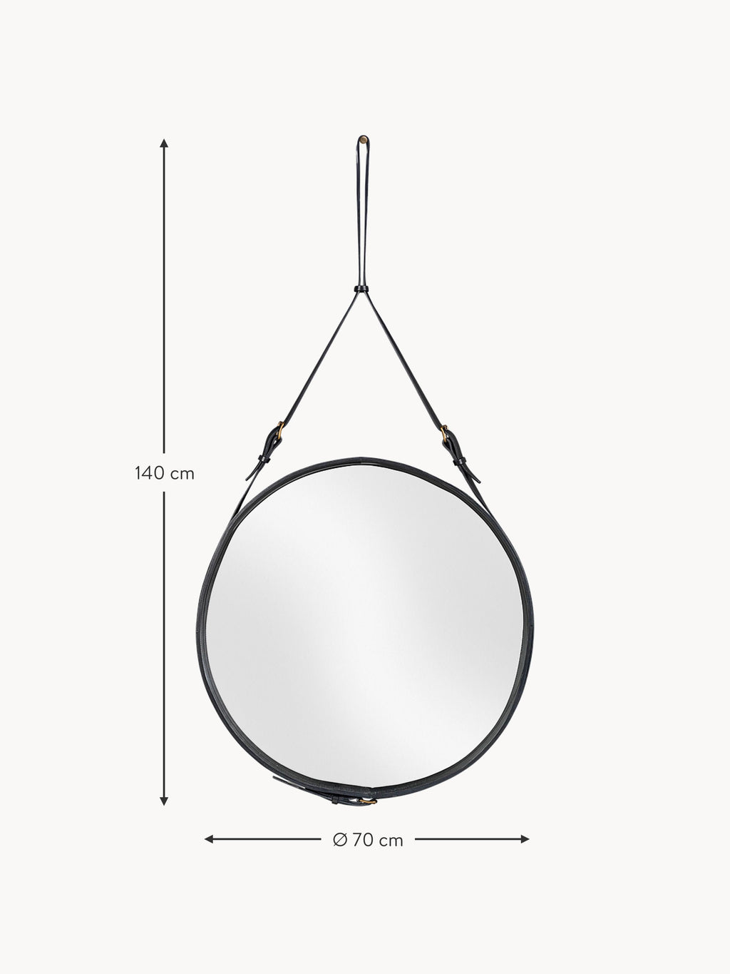 Adnet Round Wall Mirror, in various sizes