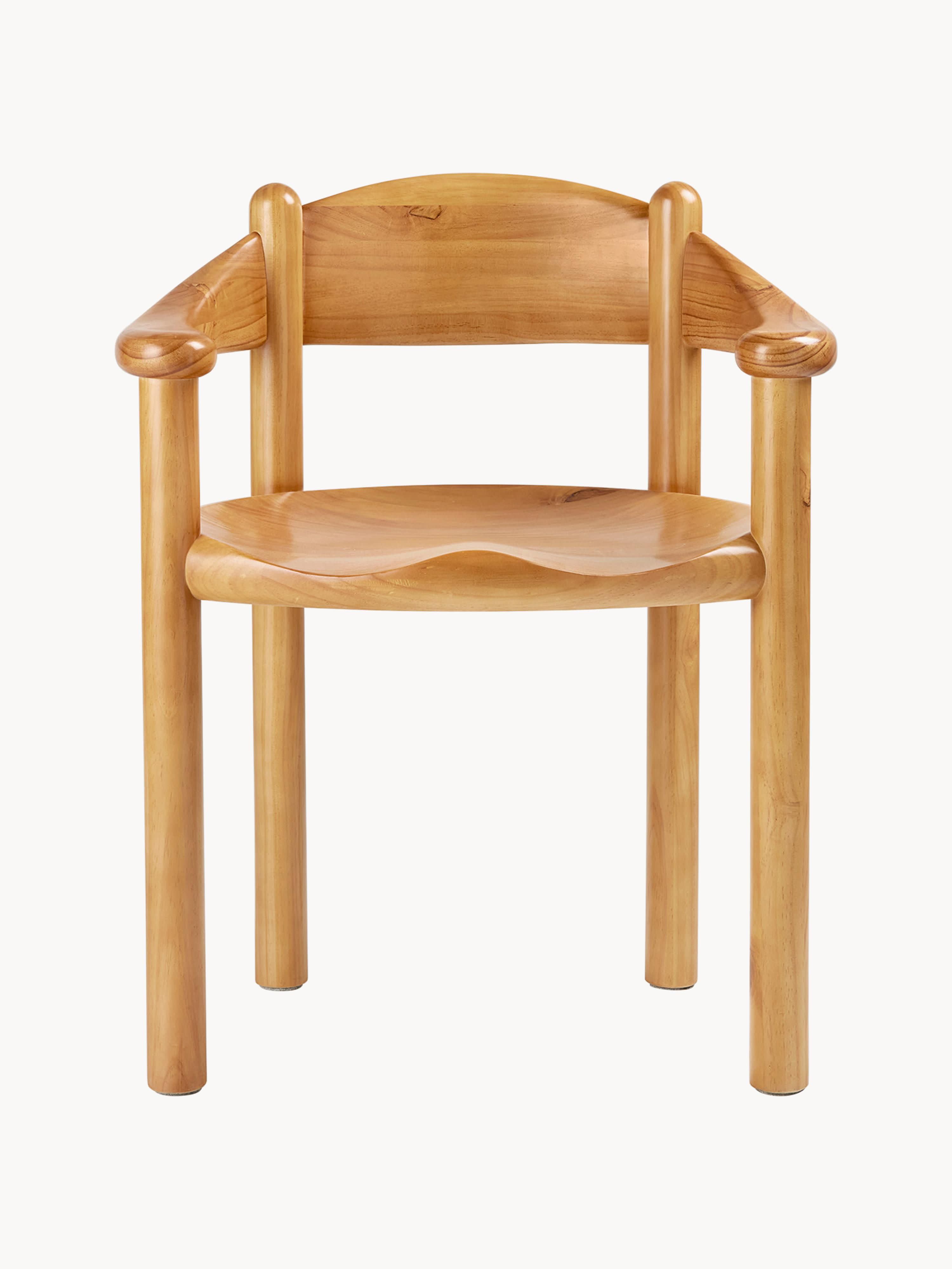 Daumiller Pine Wood Dining Chair with Armrests