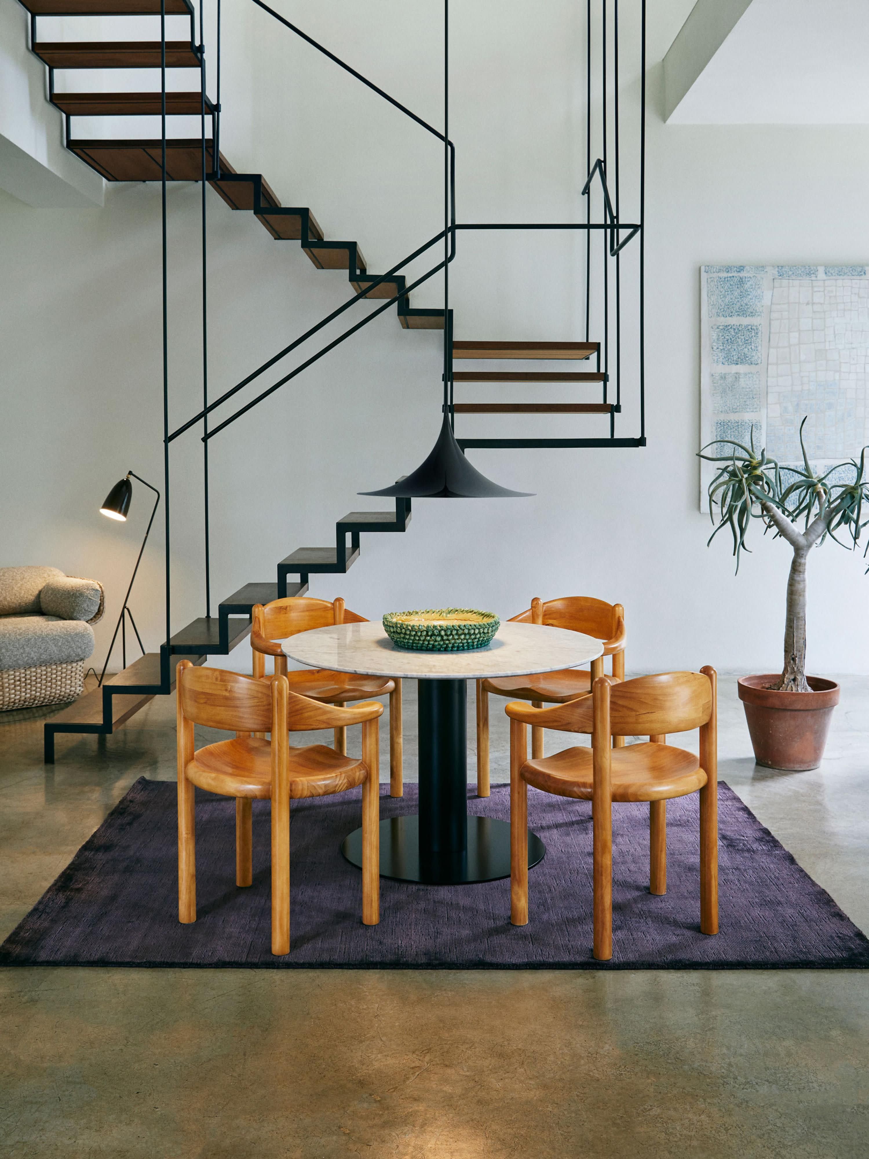 Daumiller Pine Wood Dining Chair with Armrests