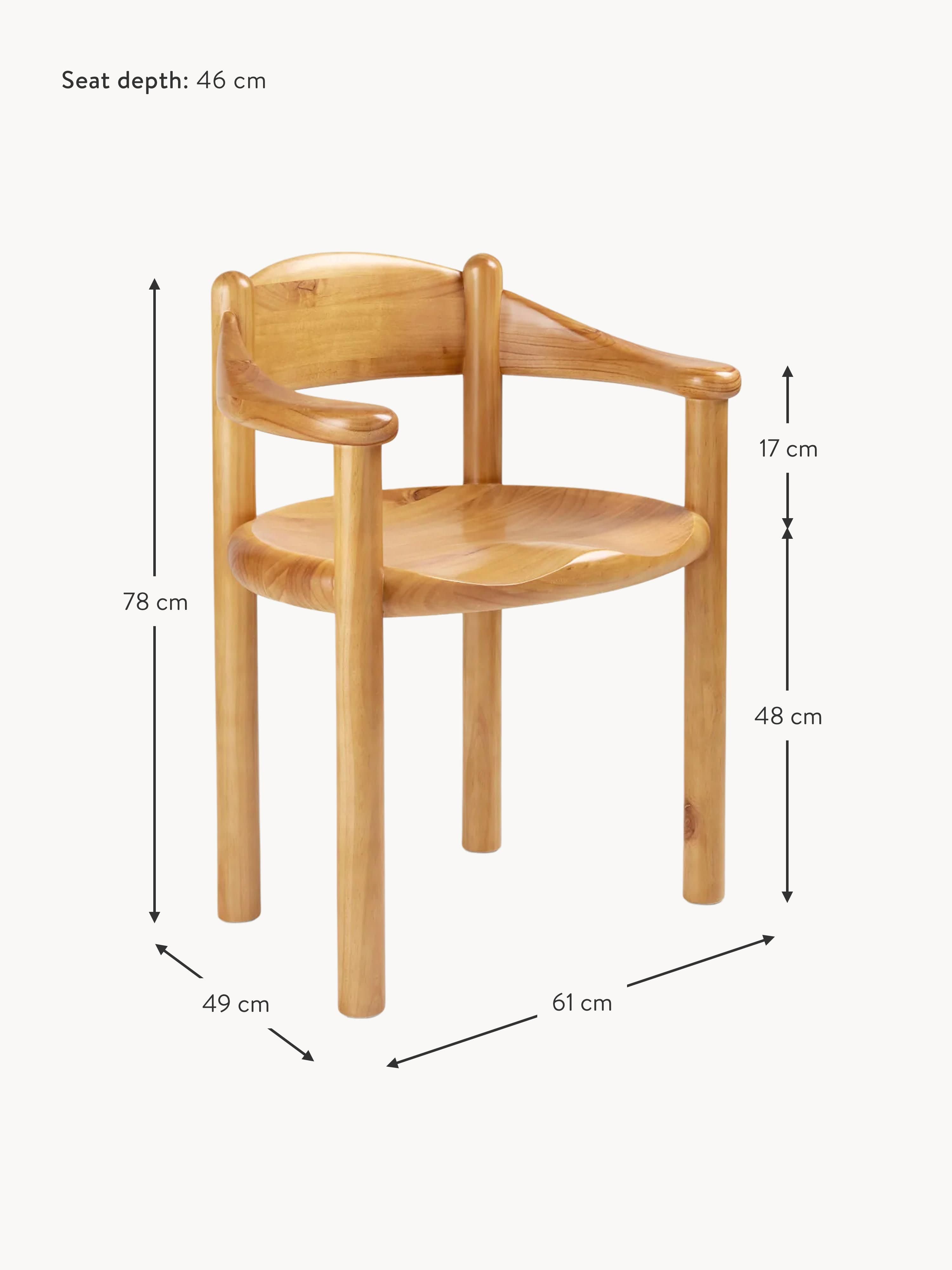 Daumiller Pine Wood Dining Chair with Armrests