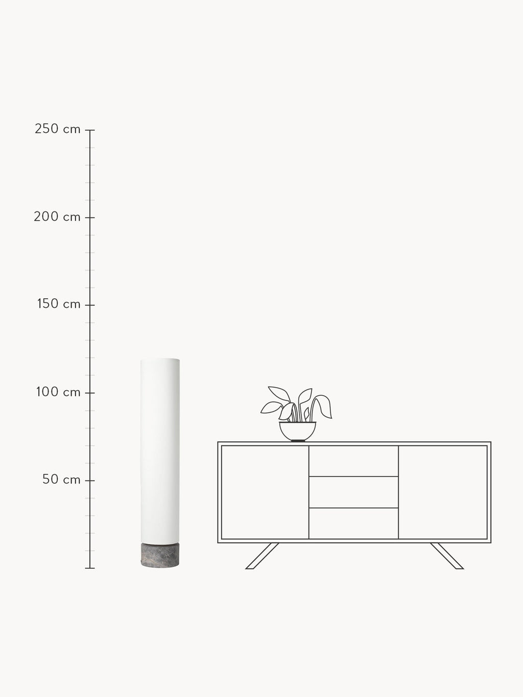 Unbound Dimmable LED Floor Lamp with Marble Base, in various sizes