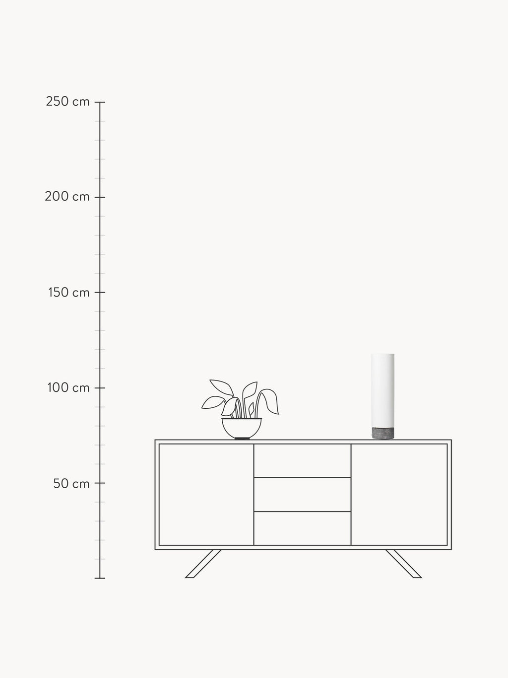 Unbound Dimmable LED Floor Lamp with Marble Base, in various sizes