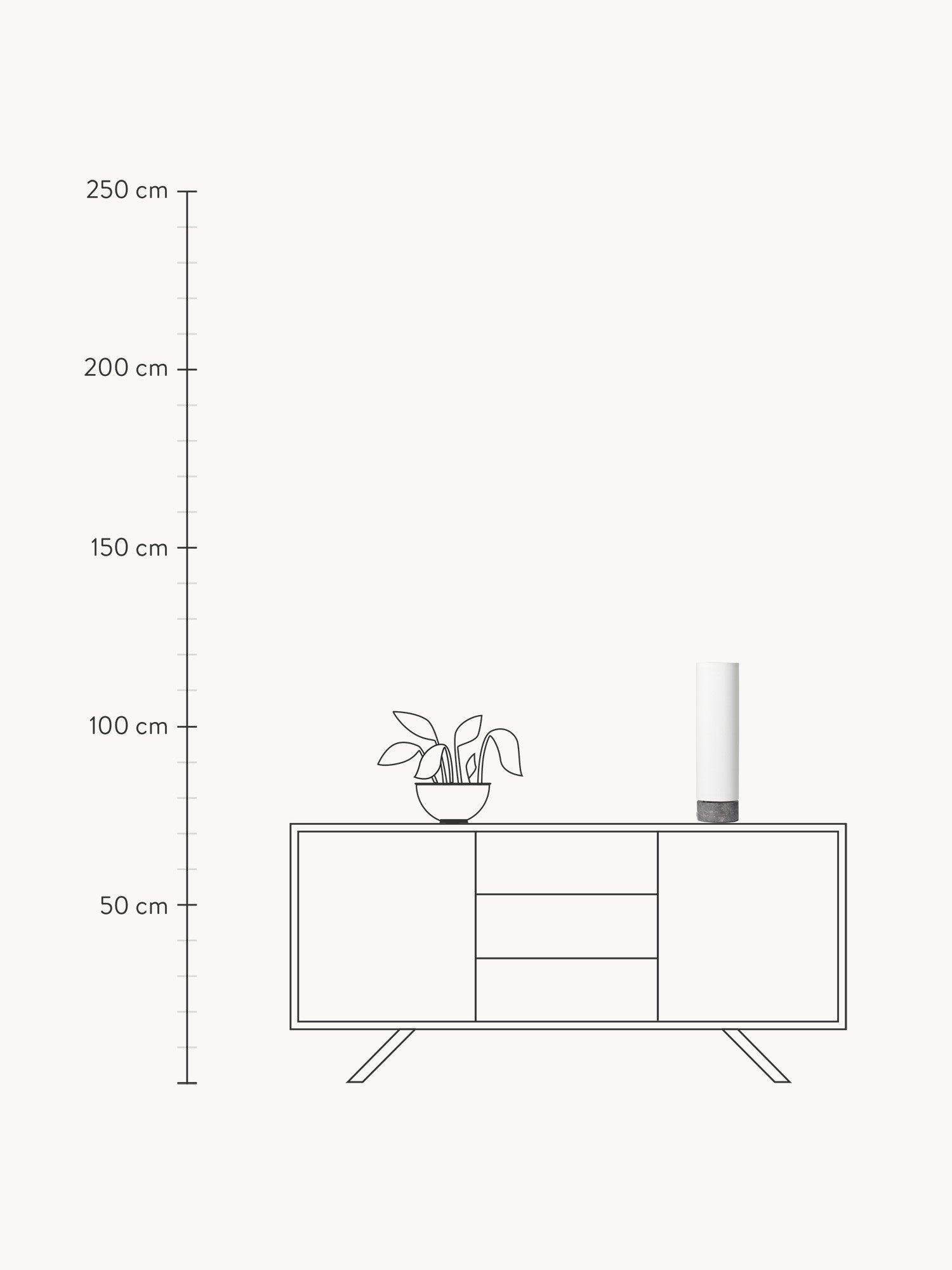 Unbound Dimmable LED Floor Lamp with Marble Base, in various sizes