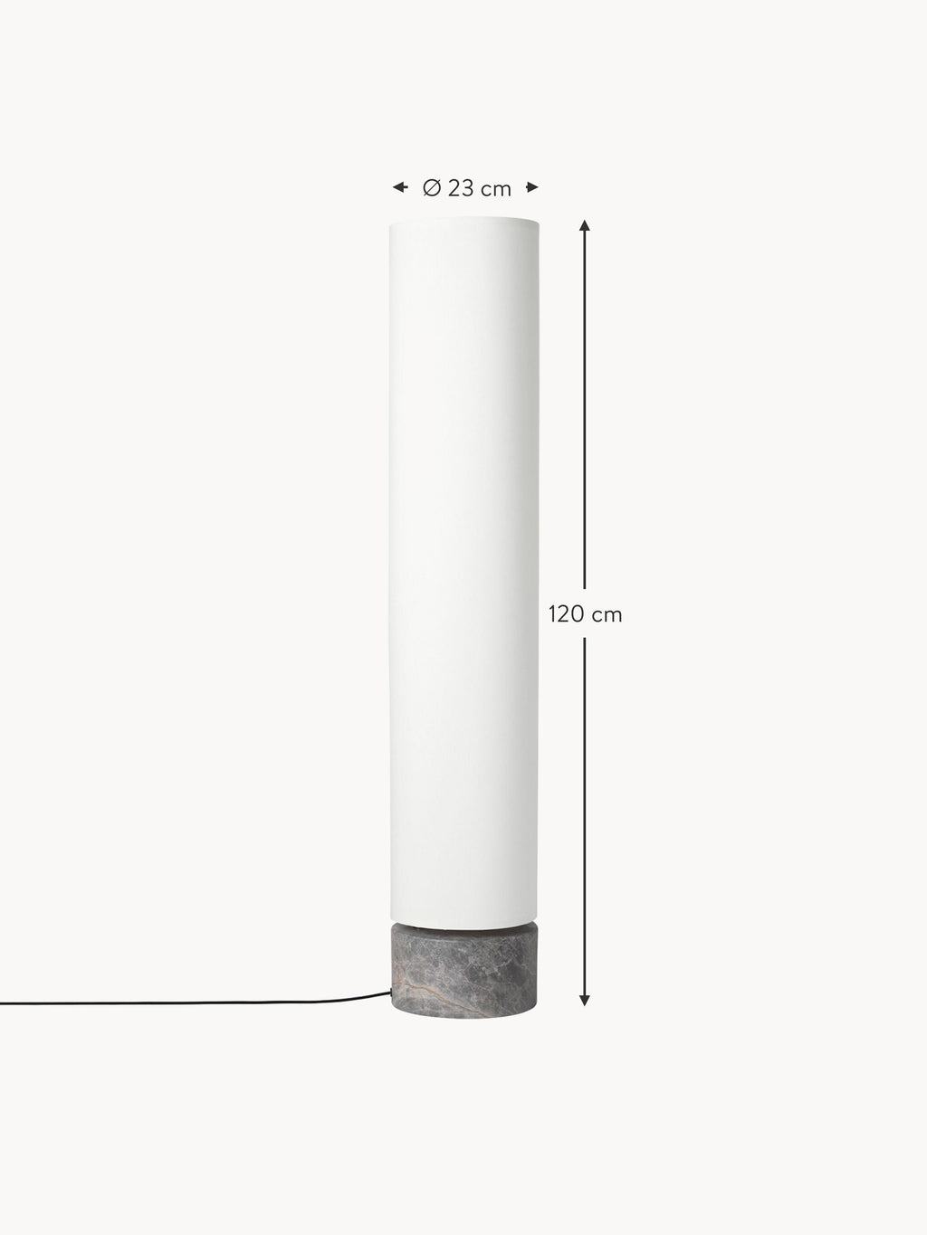 Unbound Dimmable LED Floor Lamp with Marble Base, in various sizes