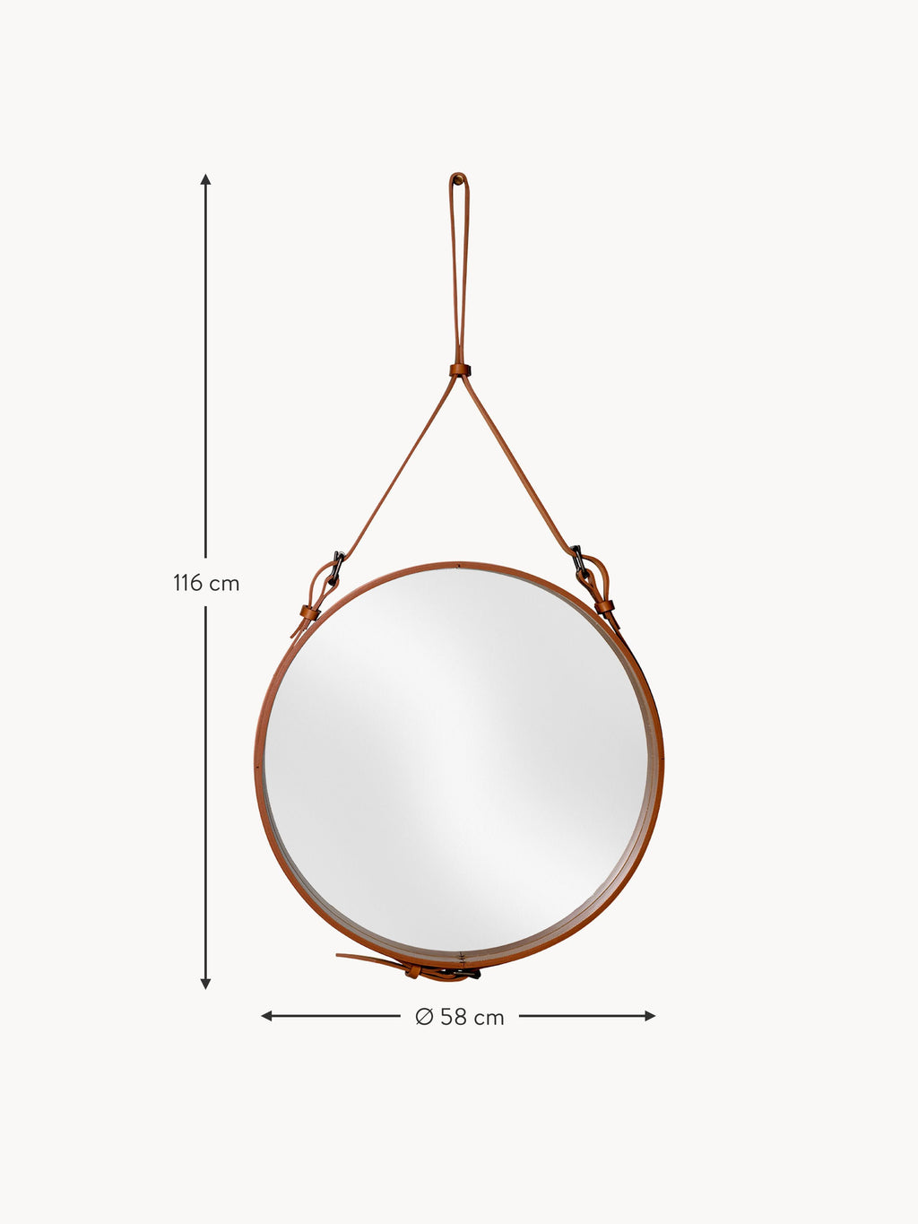 Adnet Round Wall Mirror, Various Sizes