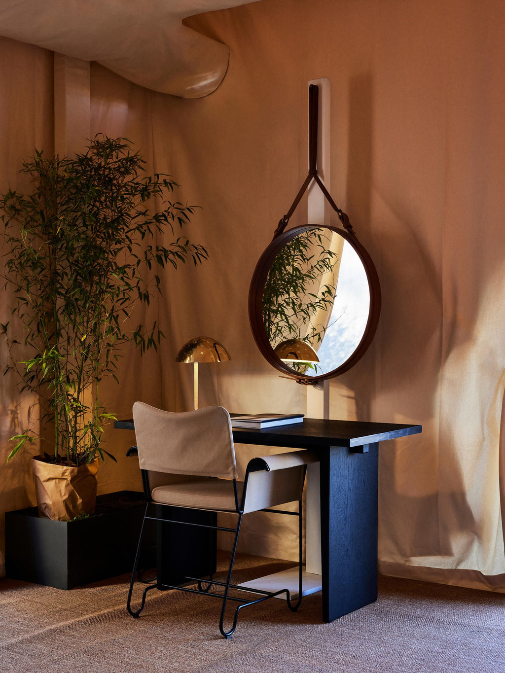 Adnet Round Wall Mirror, Various Sizes