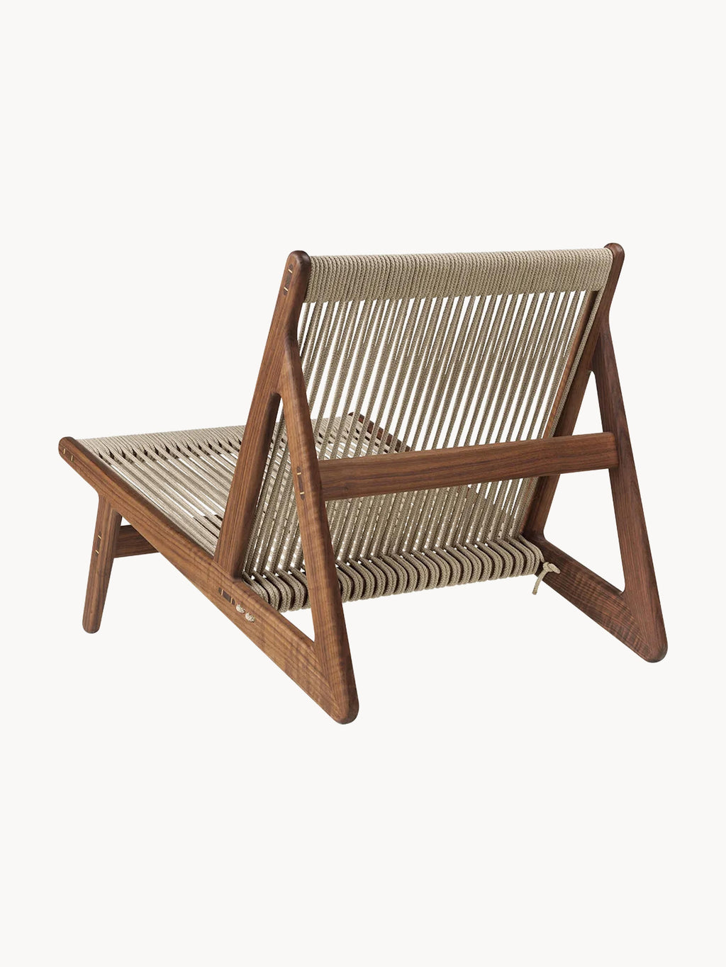 Initial Handmade Walnut Wood Lounge Chair MR01 with Seat Cushion