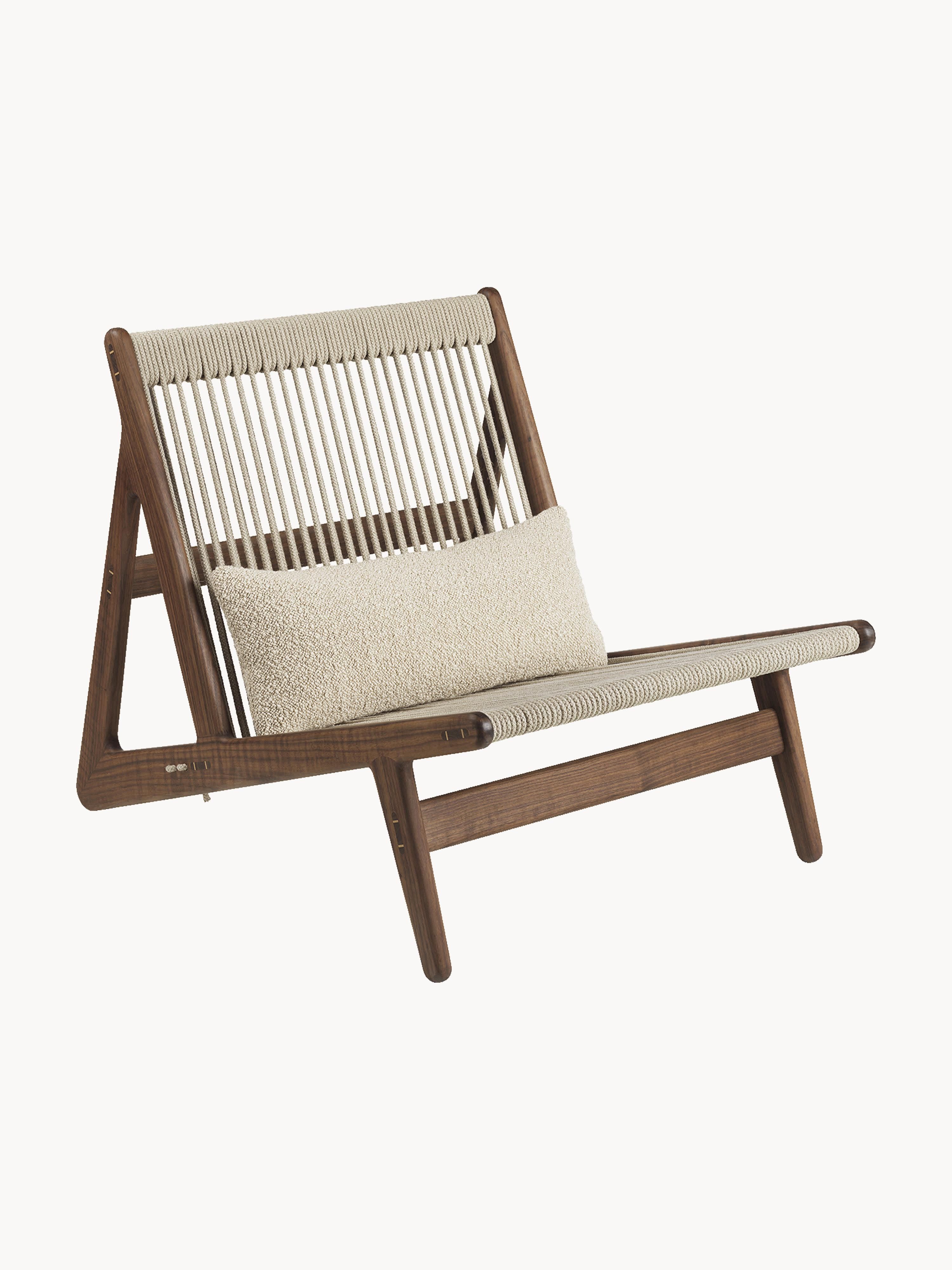 Gallery image 1 - Handmade Walnut Wood Lounge Chair MR01 Initial with Seat Cushion