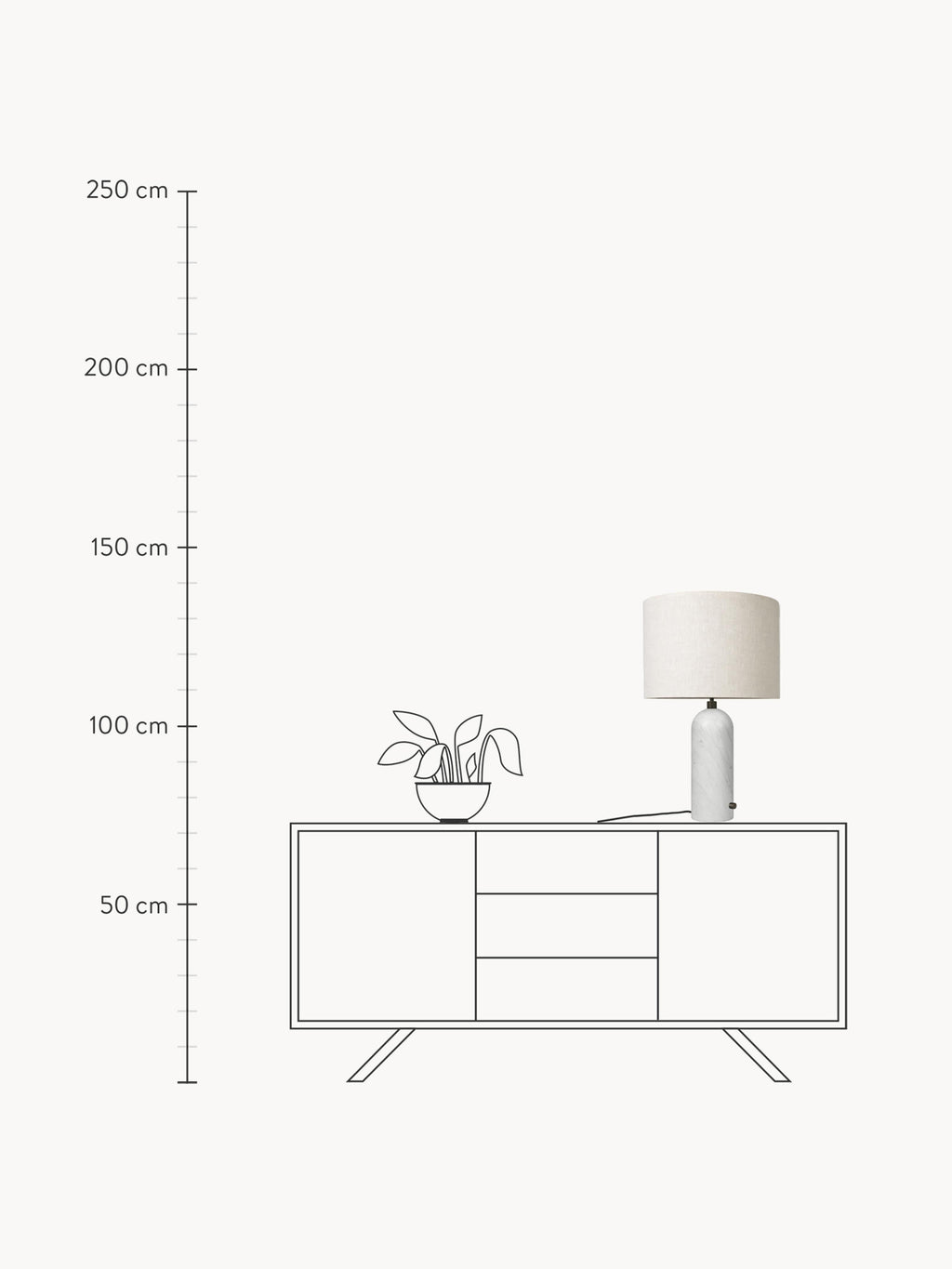 Gravity Large Dimmable Table Lamp with Marble Base, in various sizes