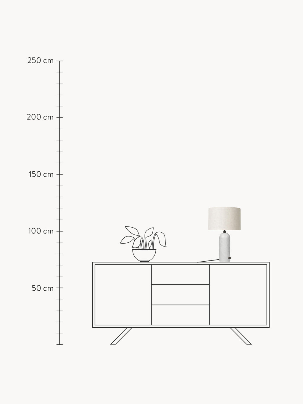 Gravity Large Dimmable Table Lamp with Marble Base, in various sizes