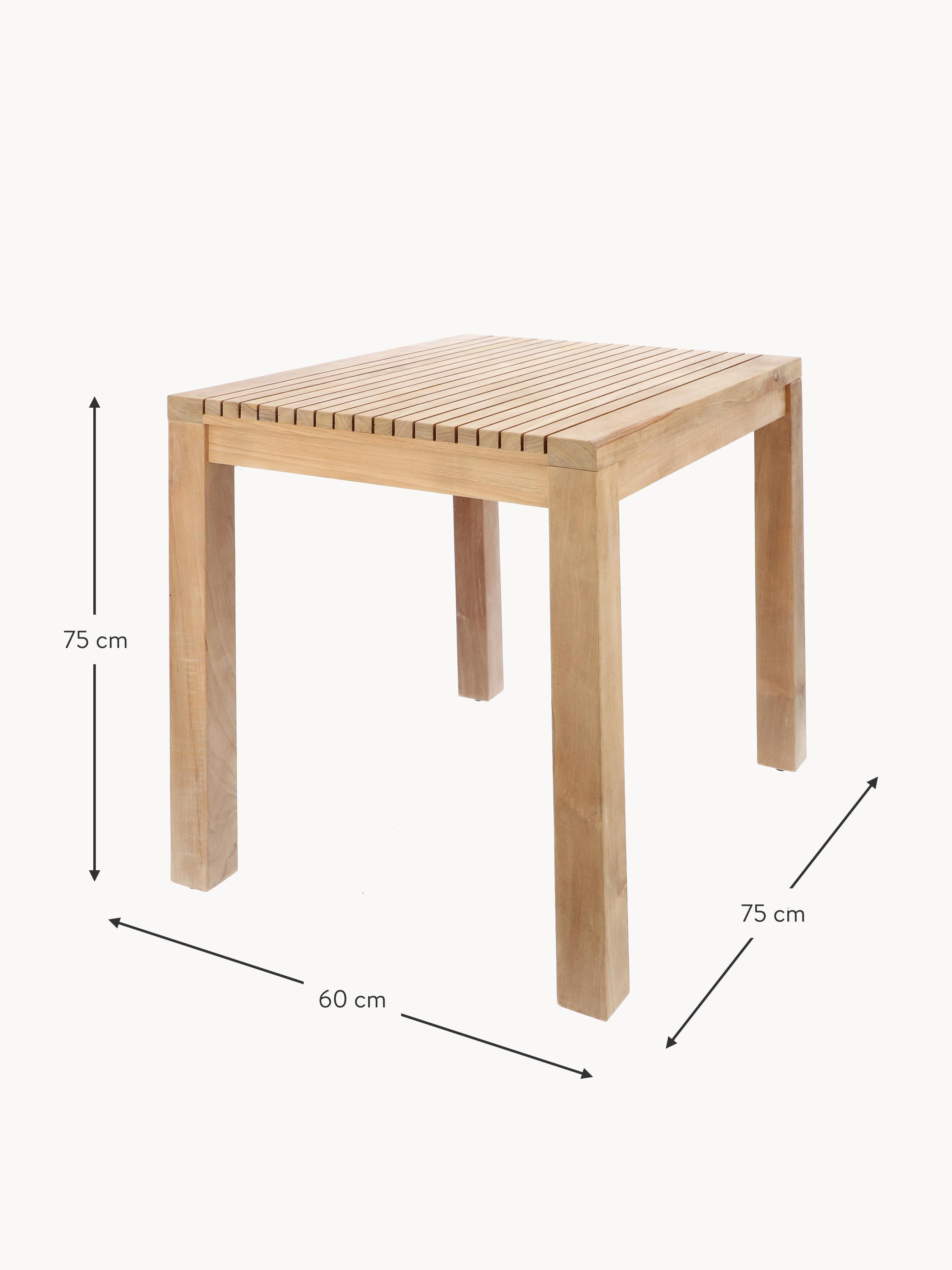 Samoa Teak Wood Garden Table, 75 X 60 cm