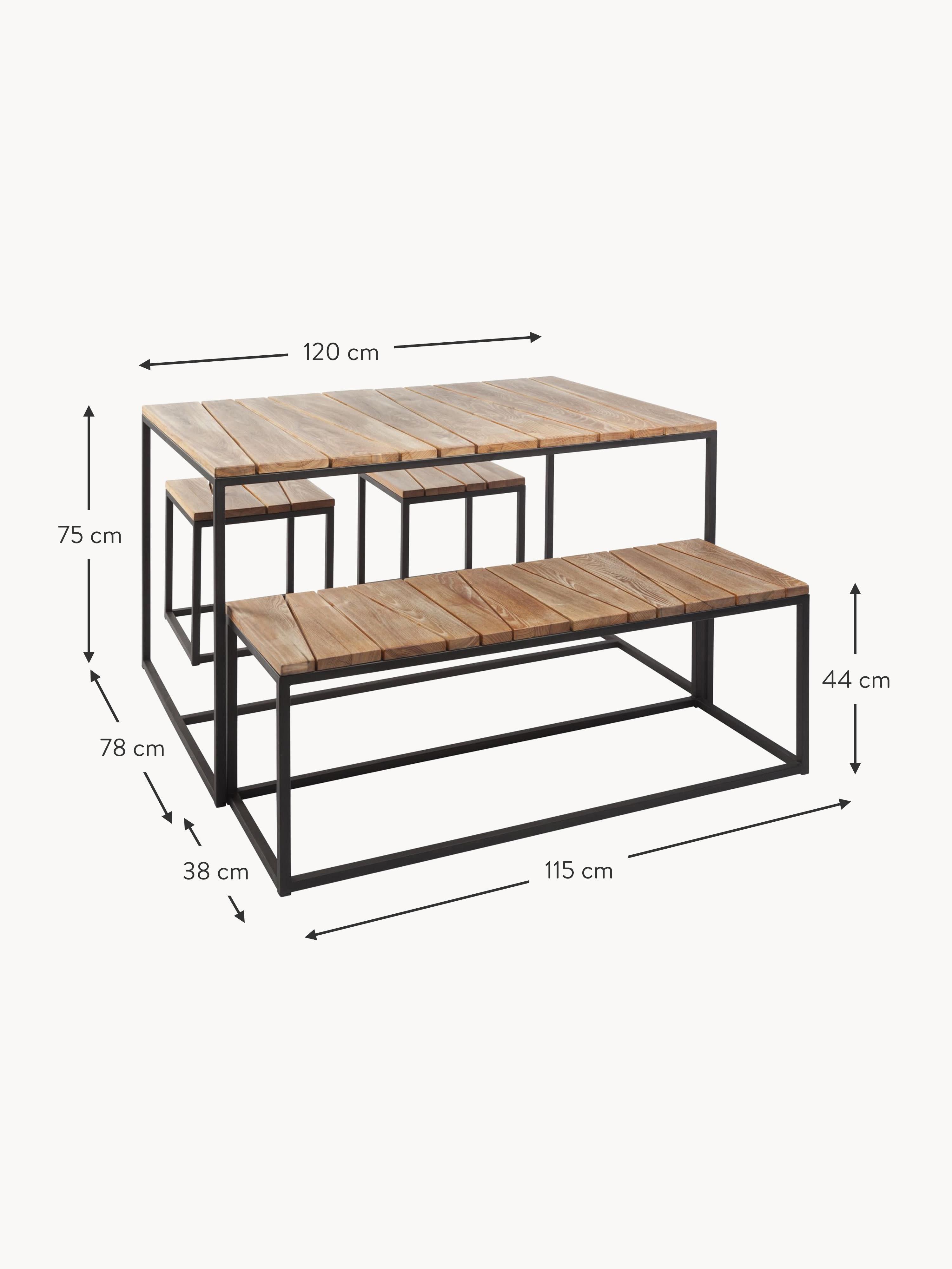 Alois Robinia Wood Garden Lounge Set, Set of 4