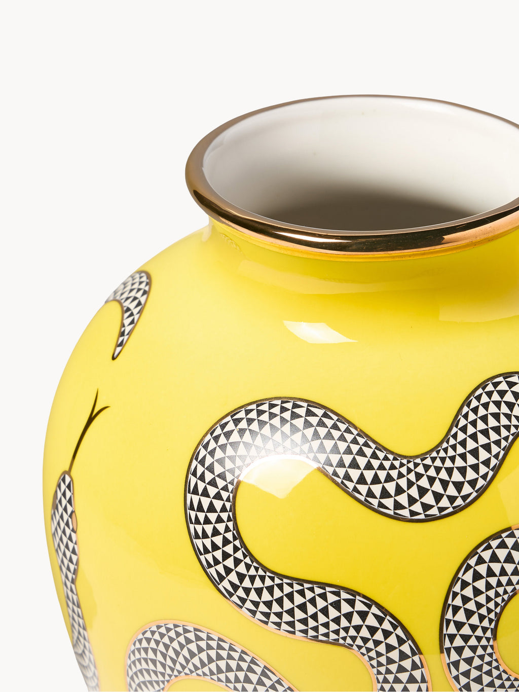 Eden Porcelain Vase with Gold Accents, H 27 cm