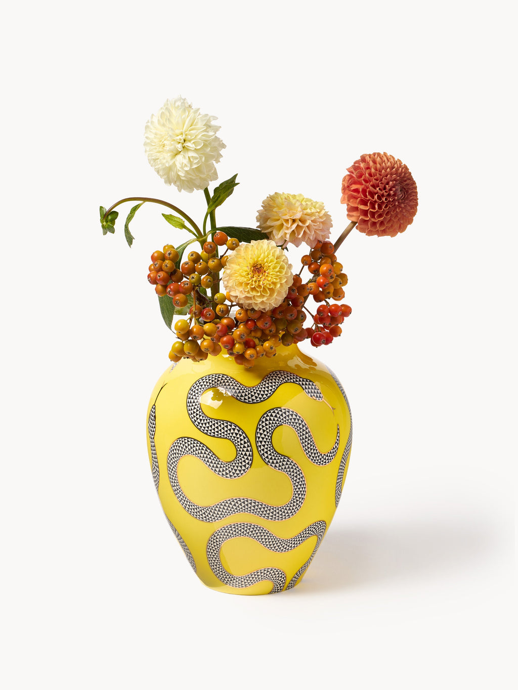 Eden Porcelain Vase with Gold Accents, H 27 cm