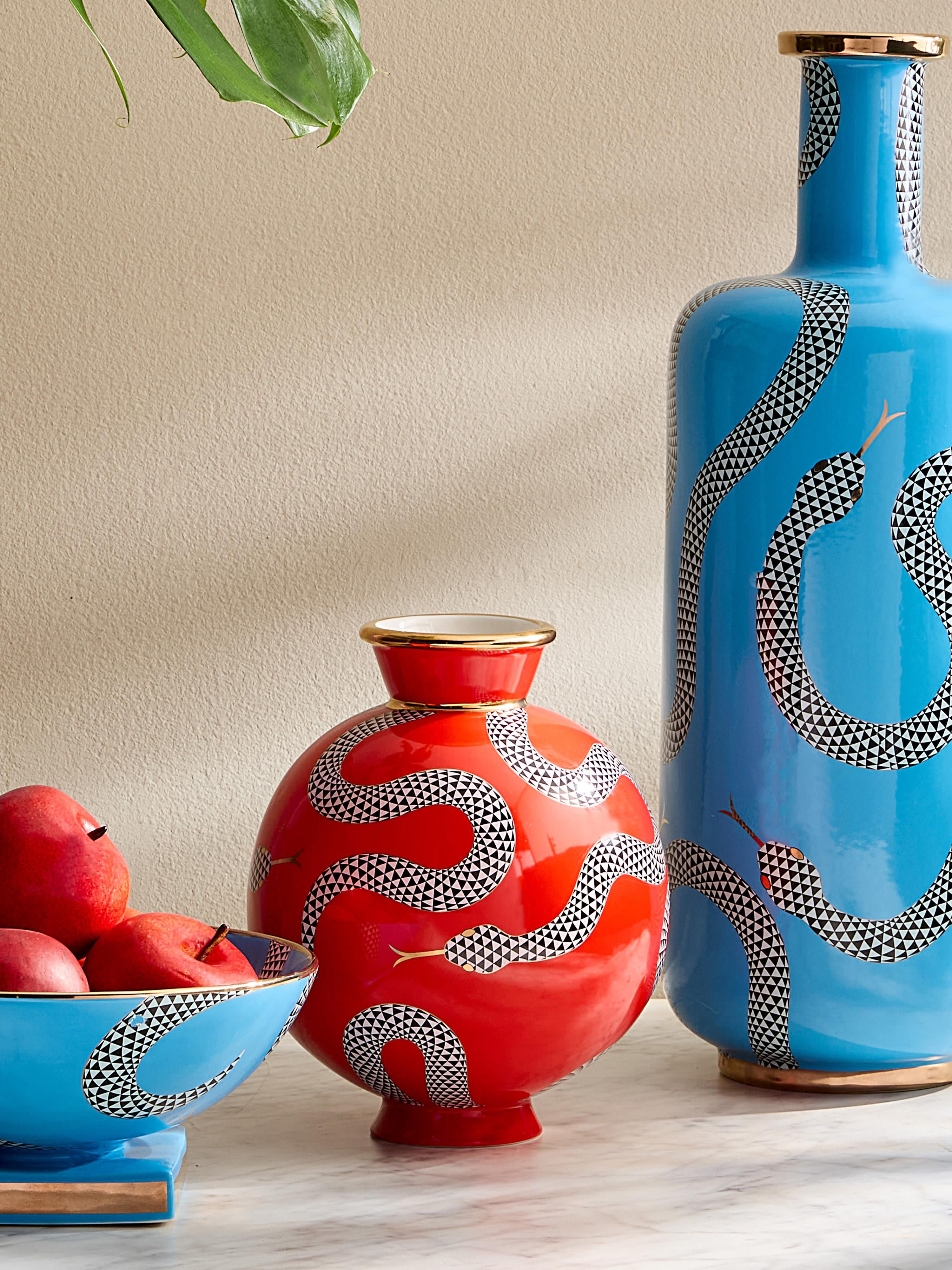 Eden Porcelain Vase with Gold Accents, H 23 cm