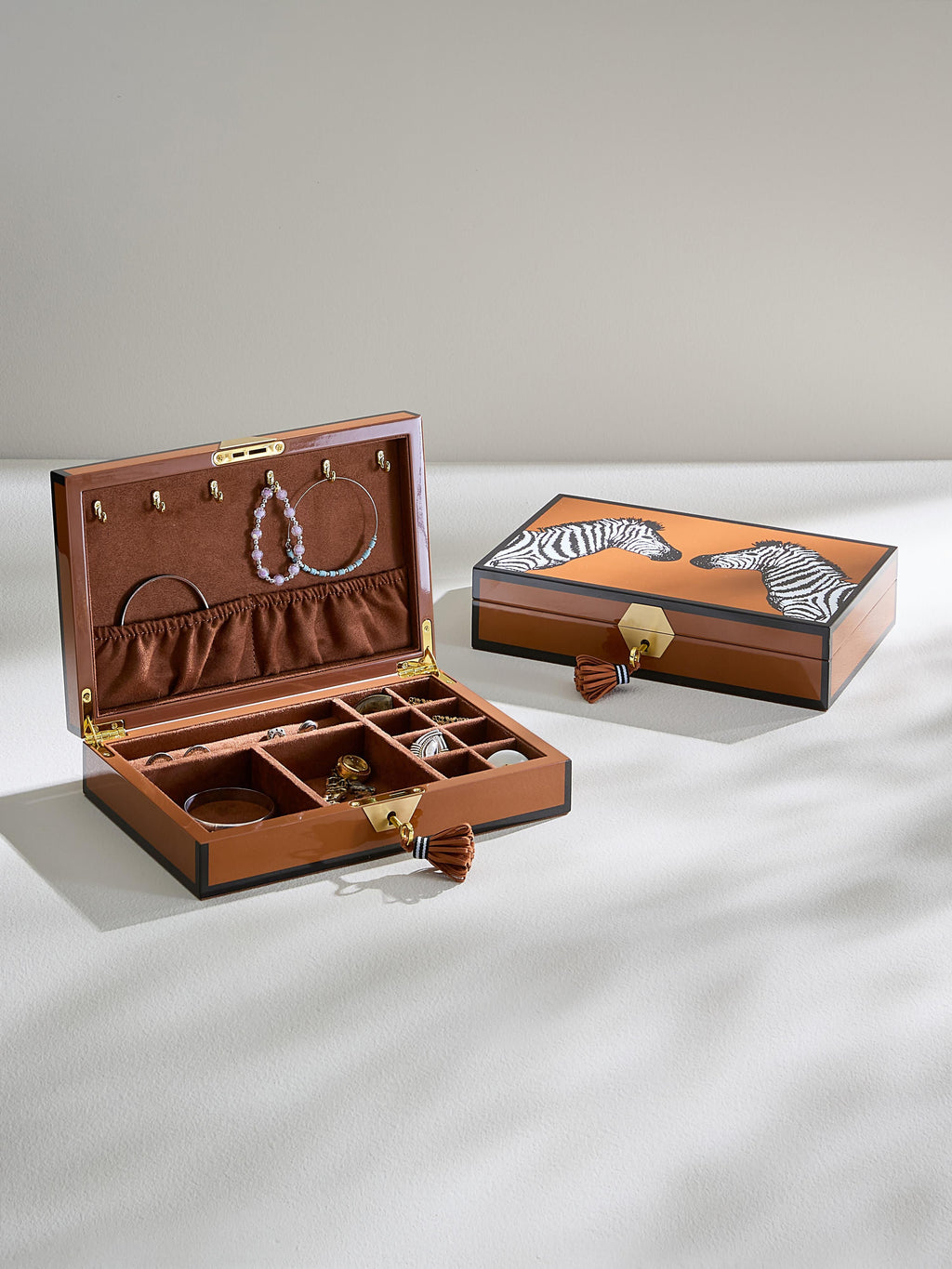 Zebra Wooden Jewellery Box