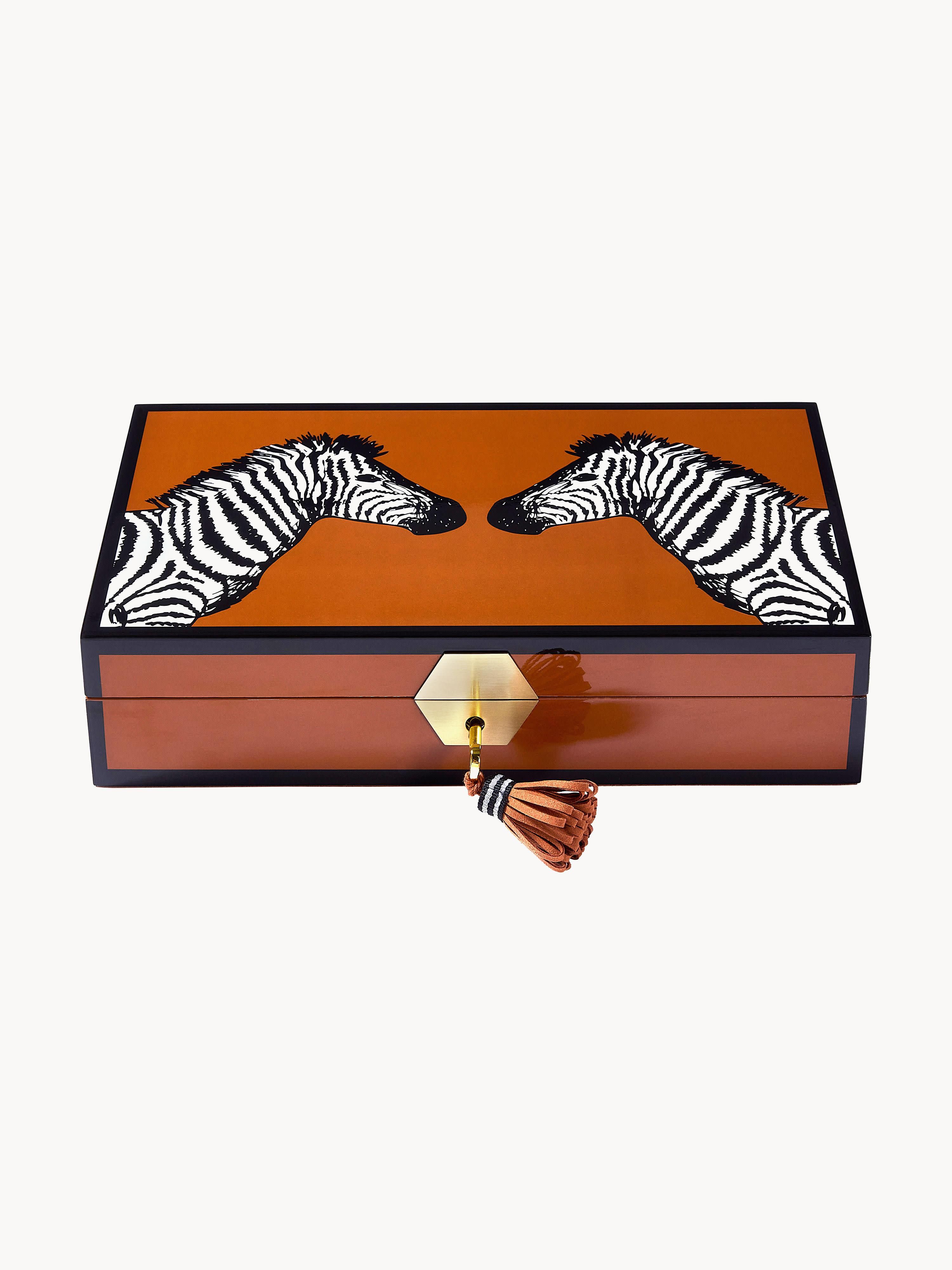 Zebra Wooden Jewellery Box