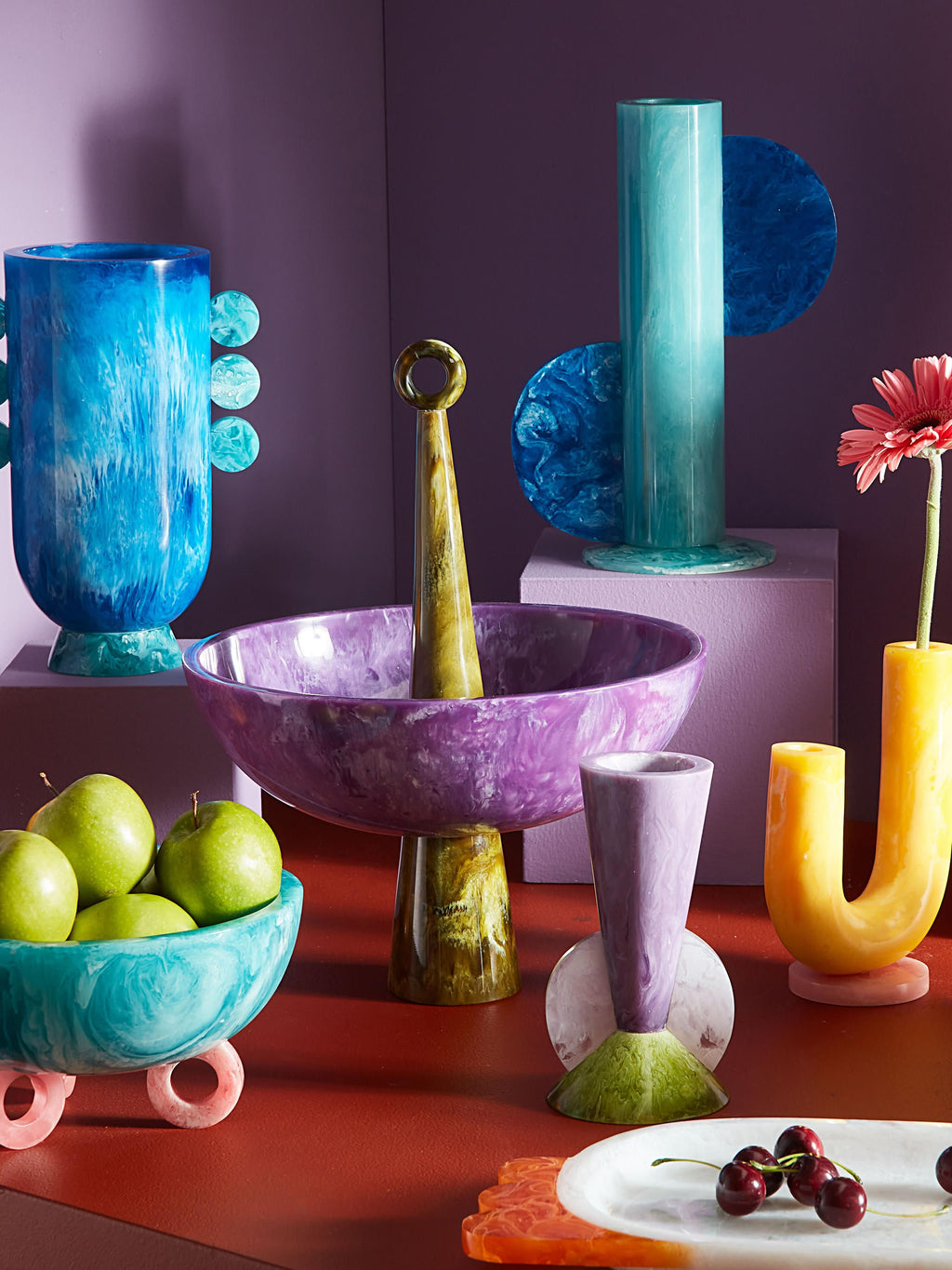 Como Handmade Marble Effect Decorative Bowl