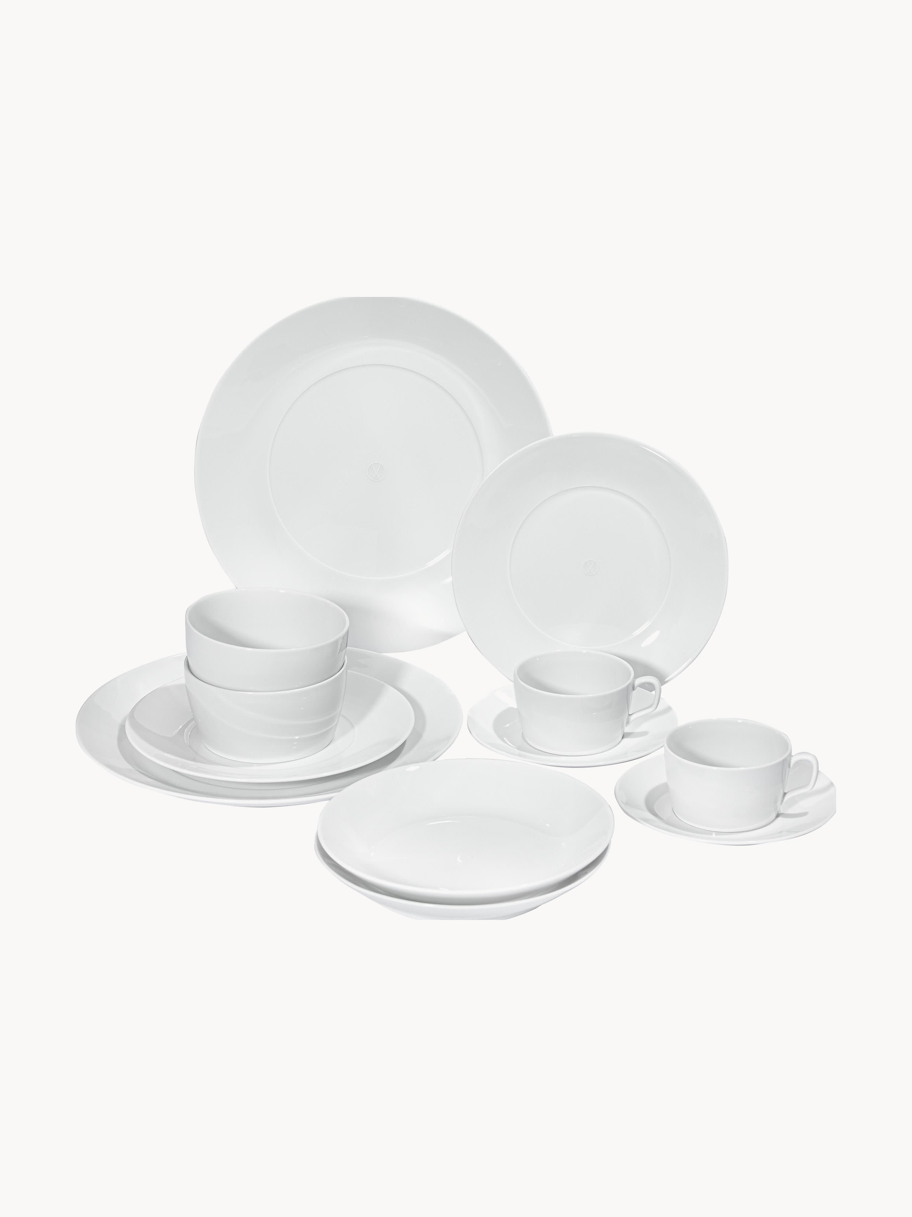 Gallery image 1 - Handmade Porcelain Tableware Set Cosmopolitan, 2 People, Set of 14