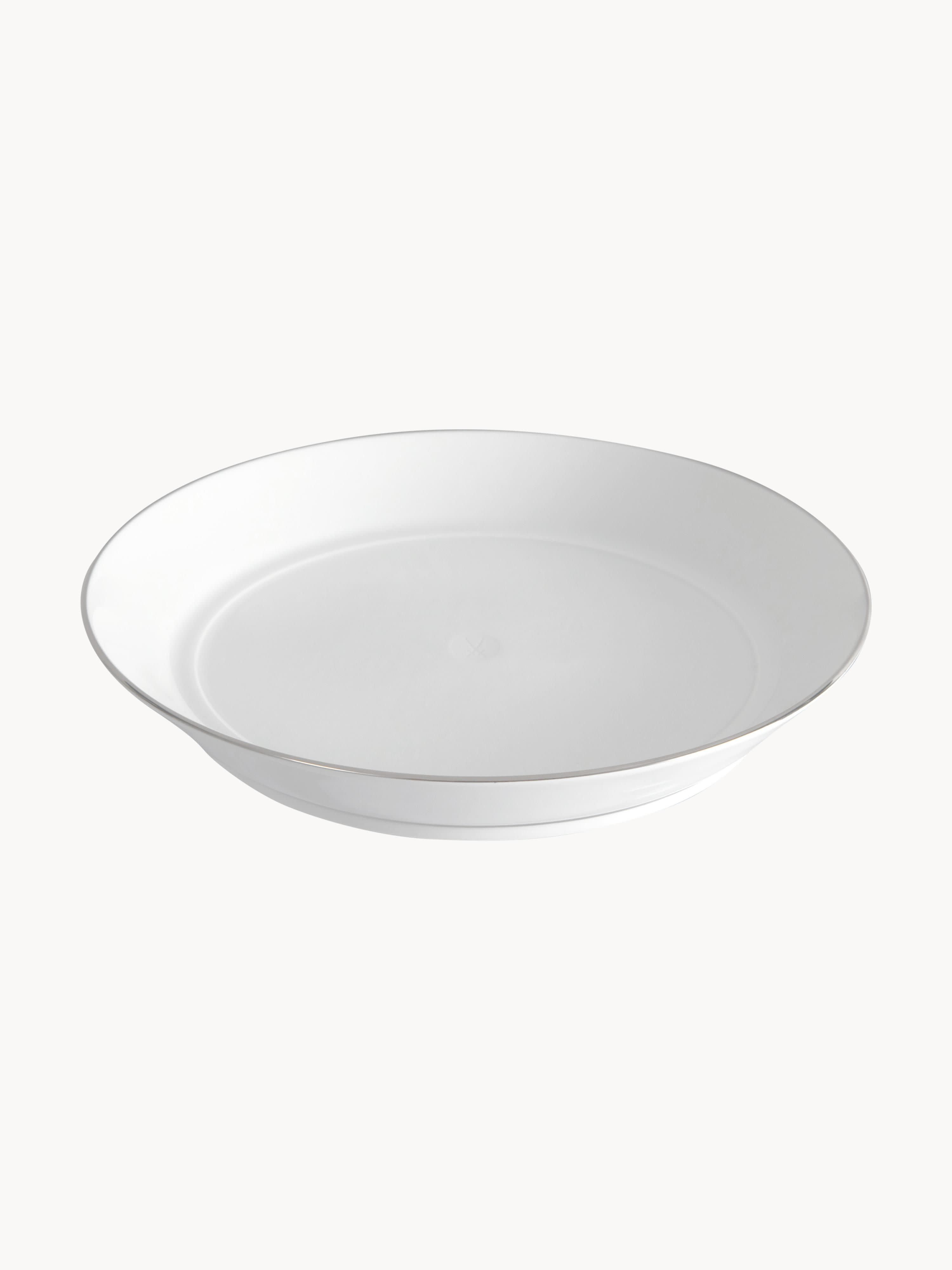 Vitruv Handmade Porcelain Pasta Plates with Platinum Rim, Set of 2