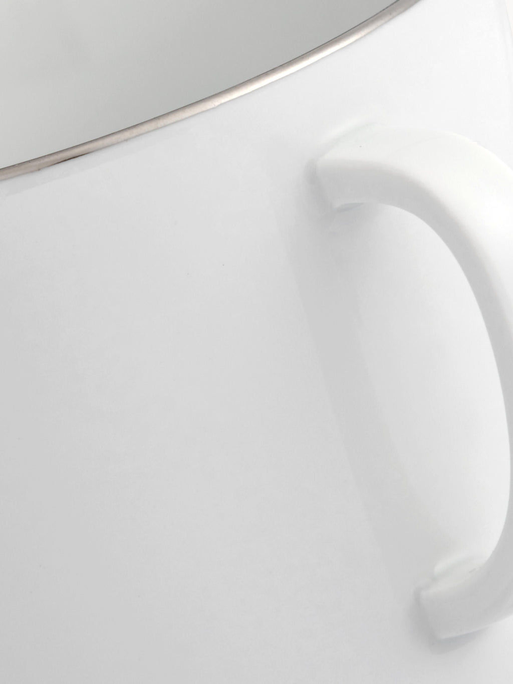 Handmade Porcelain Vitruv Mugs with Platinum Rim, Set of 2