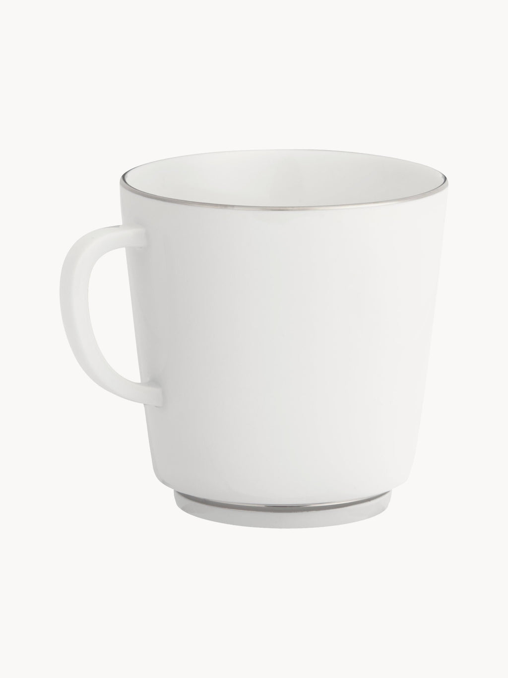 Handmade Porcelain Vitruv Mugs with Platinum Rim, Set of 2