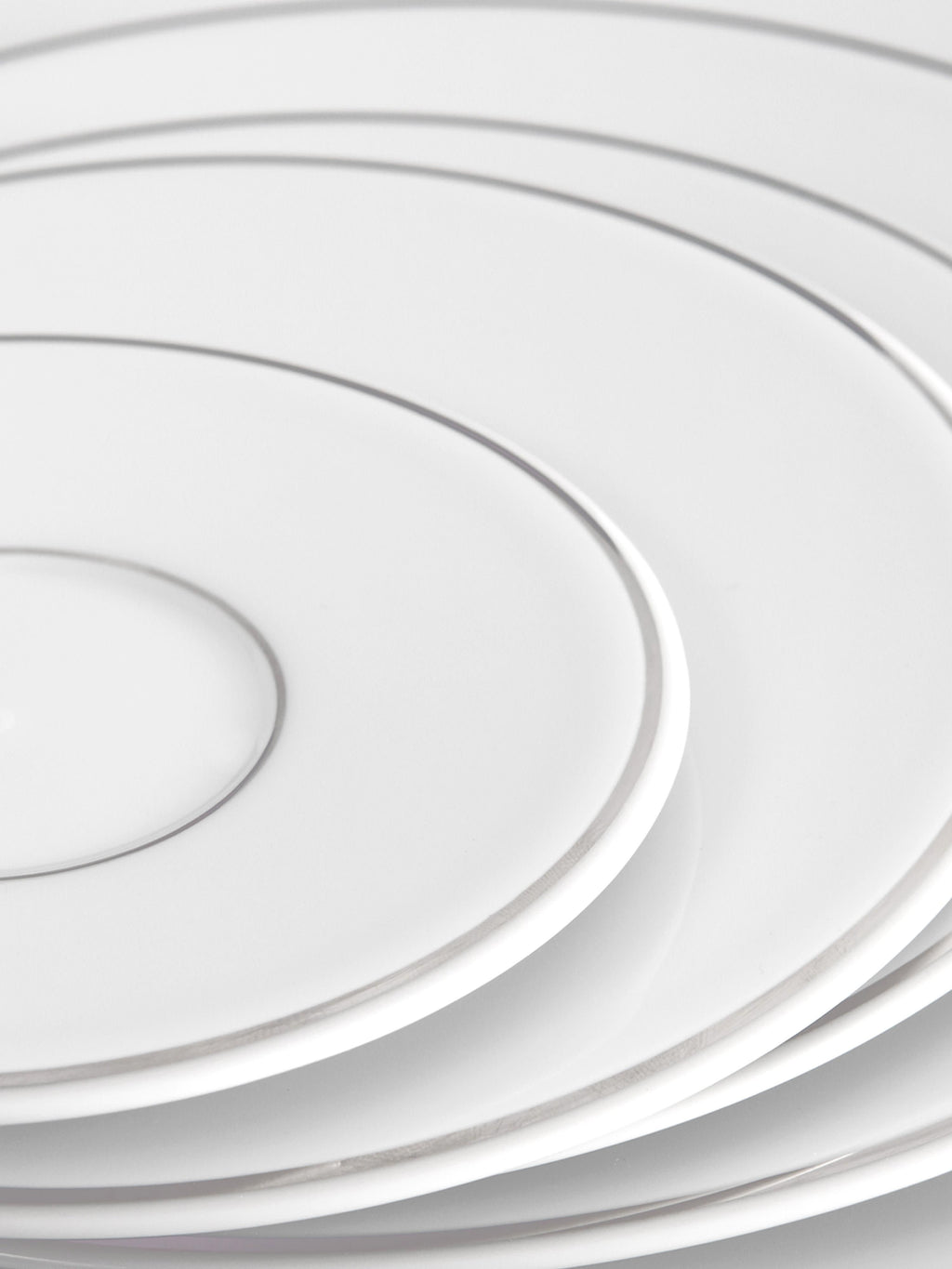 Vitruv Handmade Porcelain Dinner Plates with Platinum Rim, Set of 2