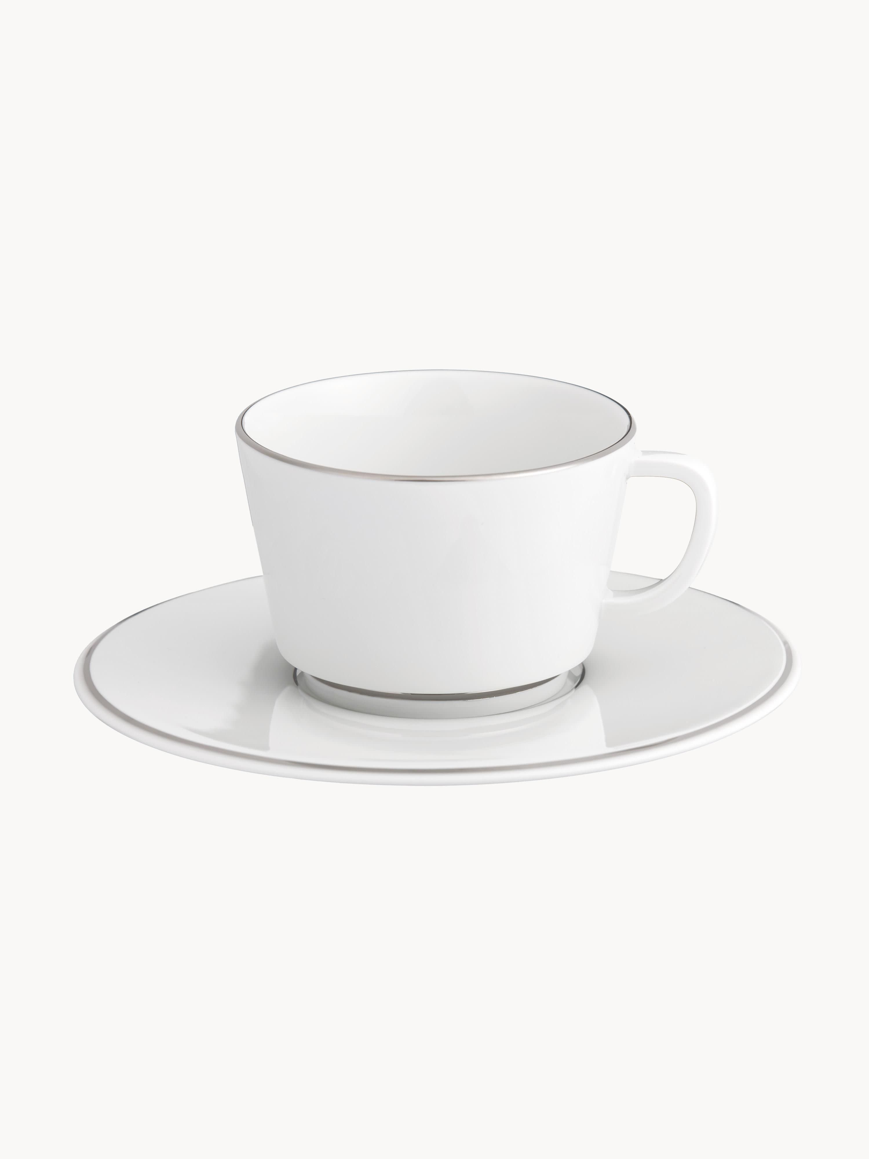 Gallery image 1 - Handmade Porcelain Vitruv Coffee Cups with Saucers, Set of 2