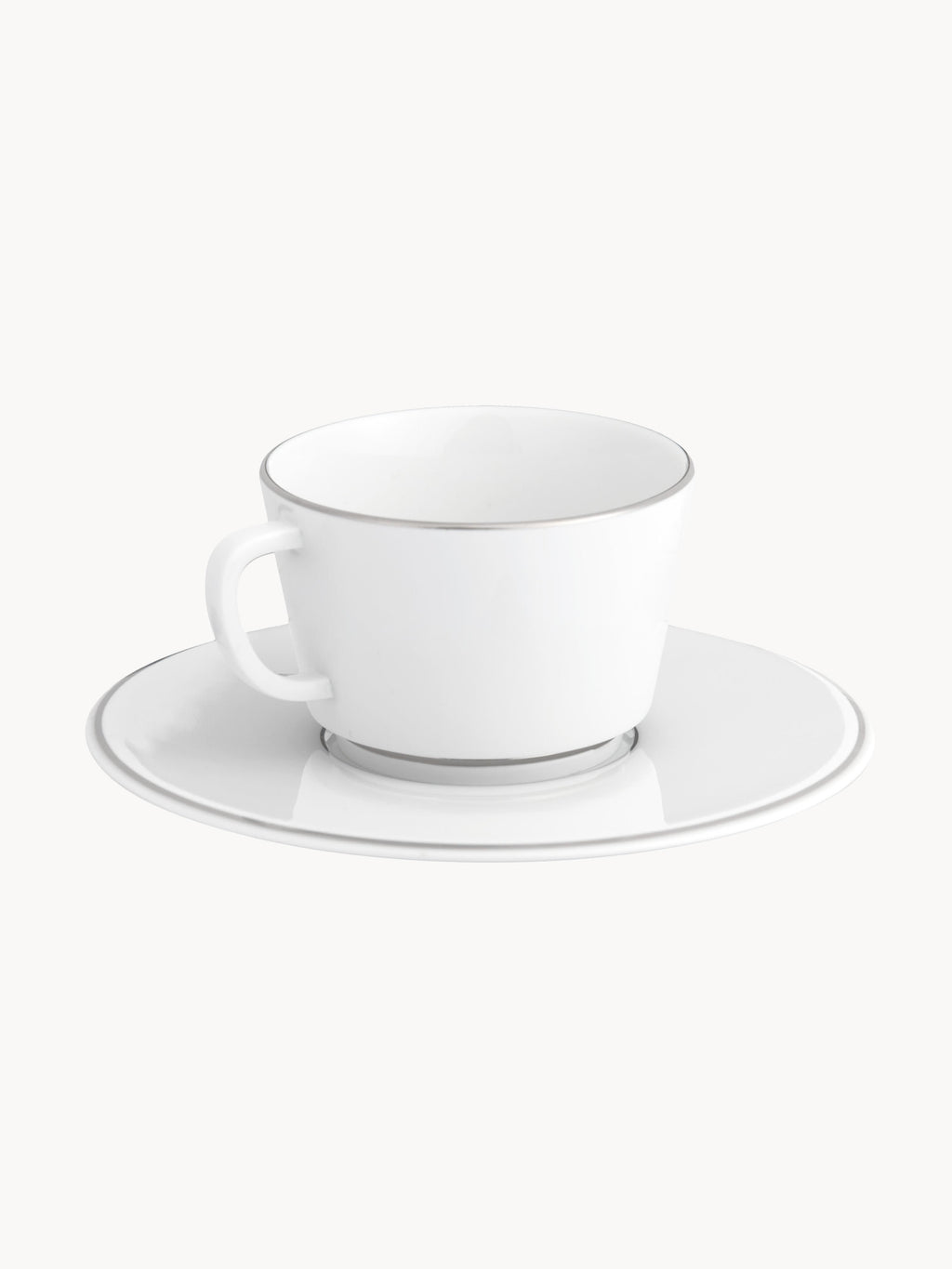 Handmade Porcelain Vitruv Coffee Cups with Saucers, Set of 2