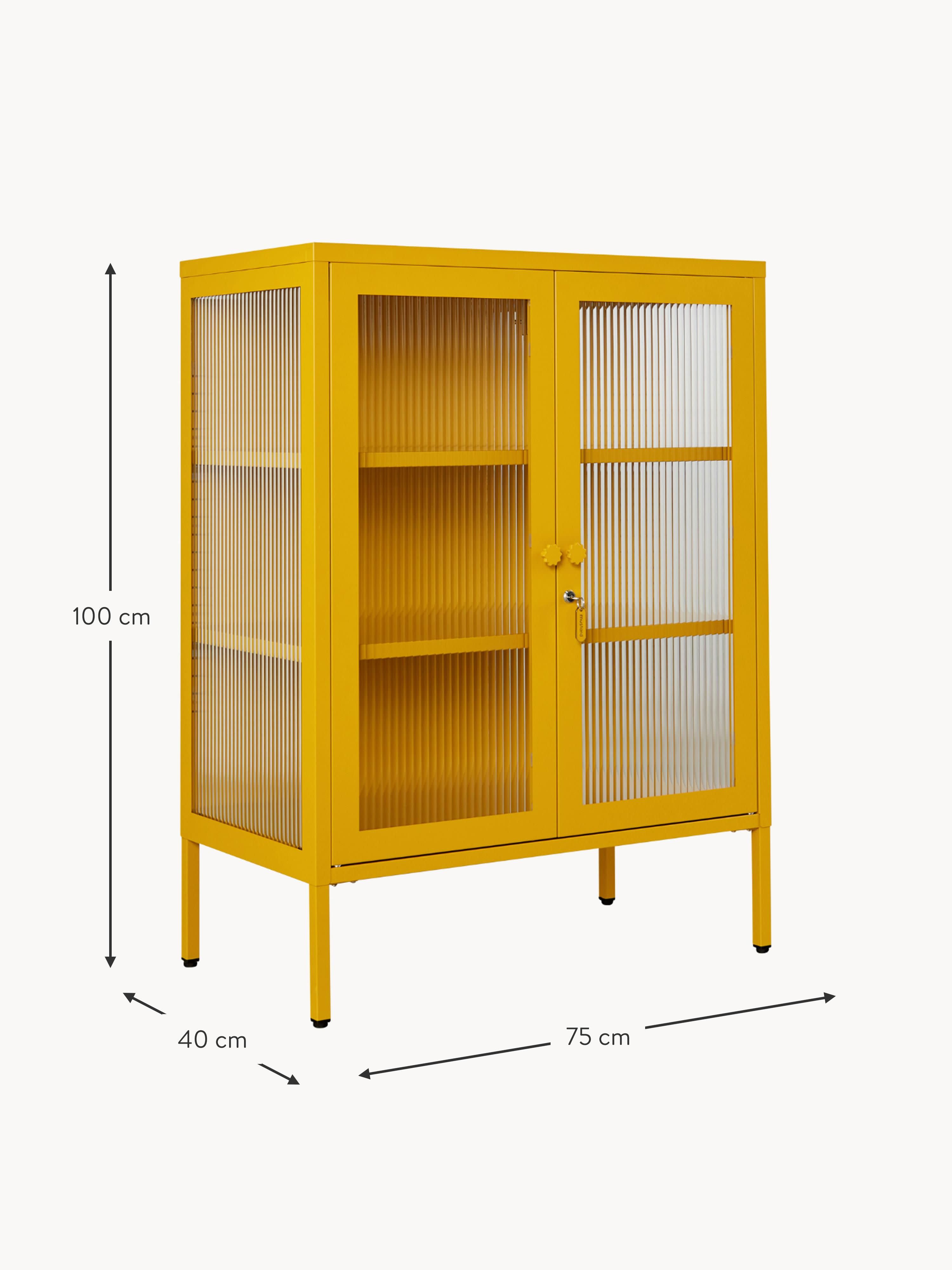 Mixer Metal Display Cabinet The with Ribbed Glass