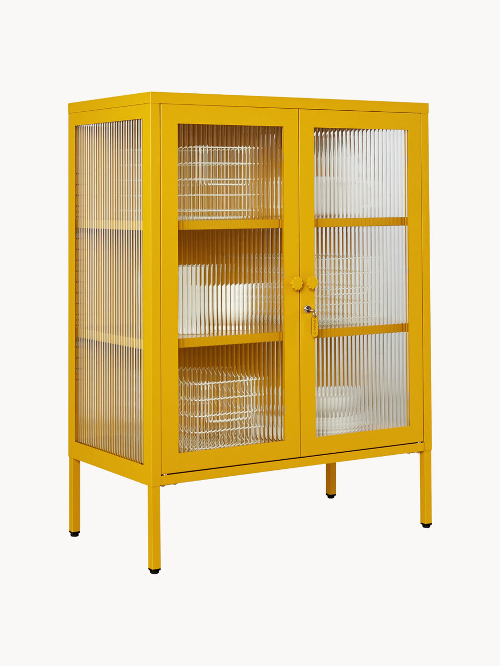 Mixer Metal Display Cabinet The with Ribbed Glass