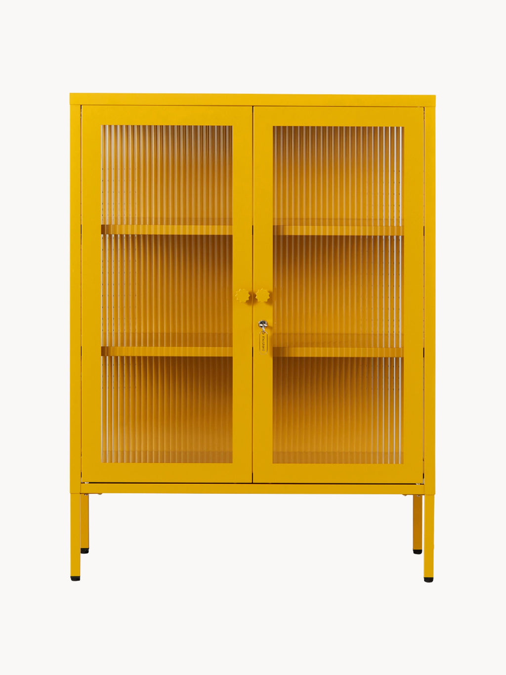 Mixer Metal Display Cabinet The with Ribbed Glass